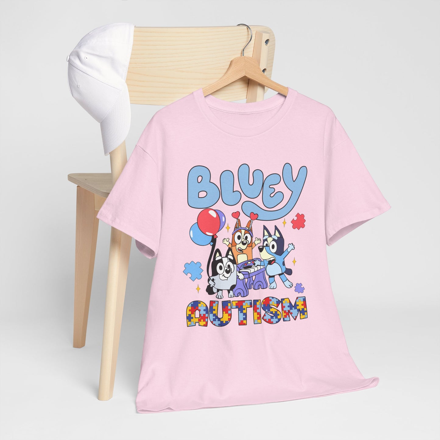 Bluey Autism Puzzle-Pattern T-Shirt