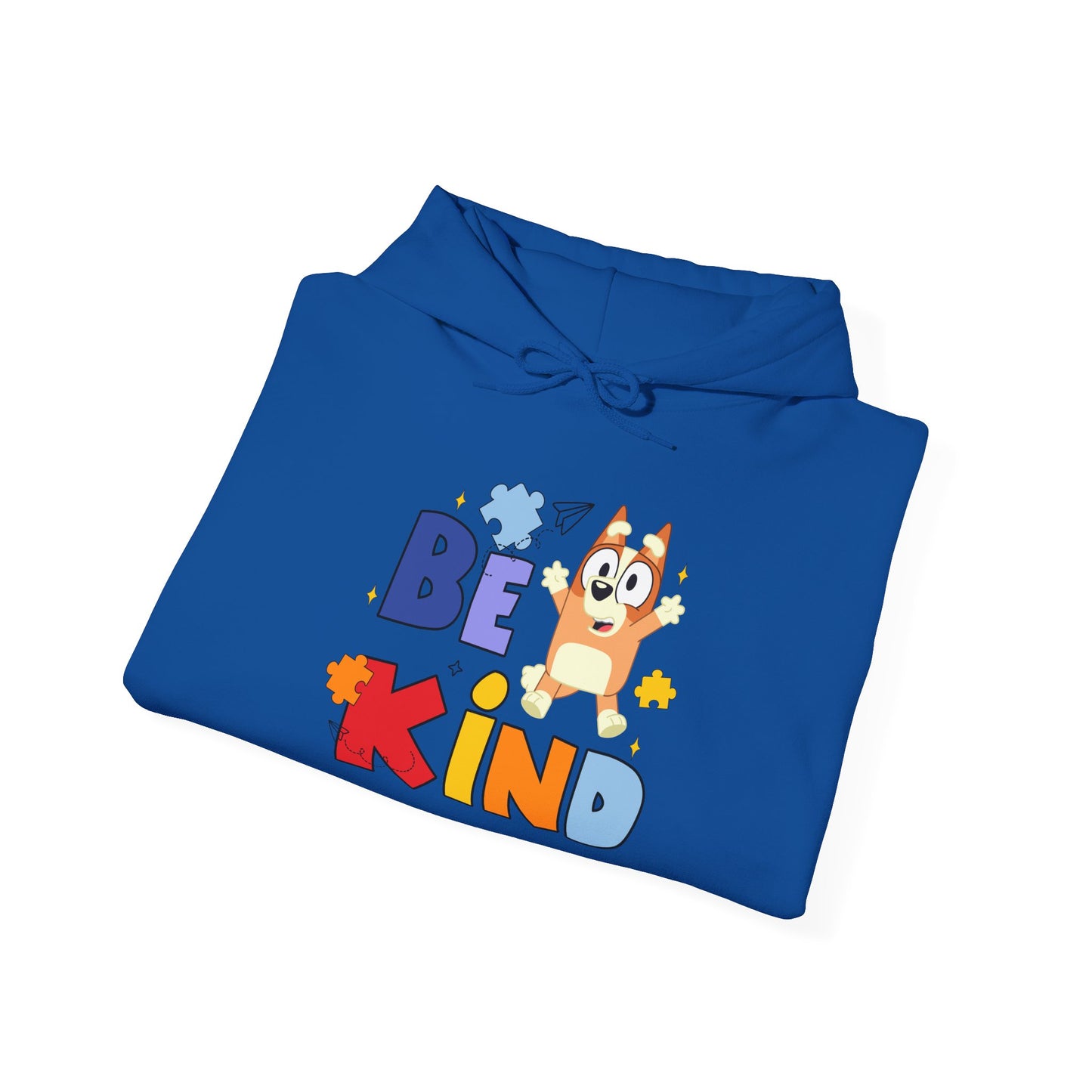 Be Kind Kids Hoodie – Colorful Cartoon Puppy Graphic Hoodie