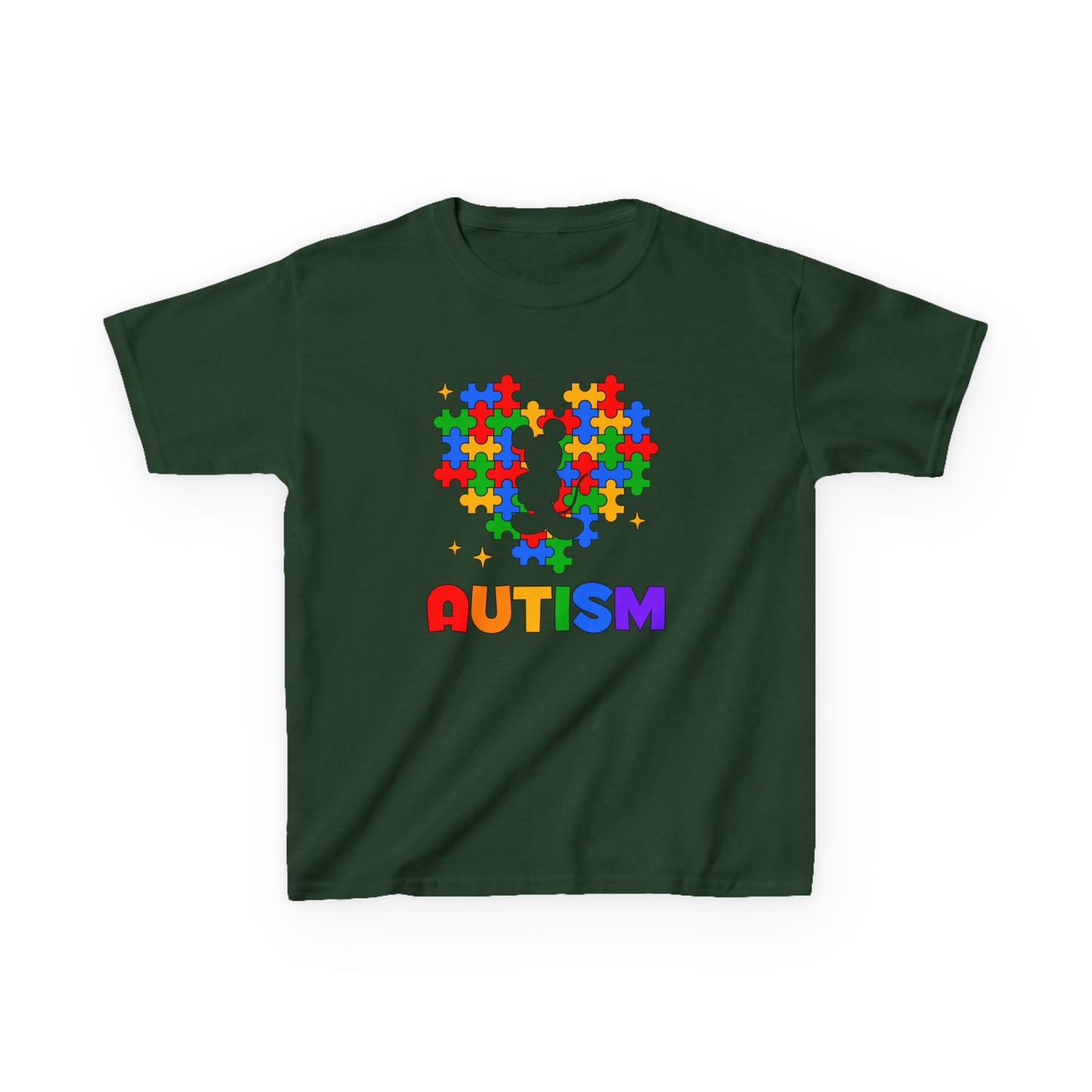 Kids Autism Puzzle-Heart T-Shirt — Colorful Awareness Tee