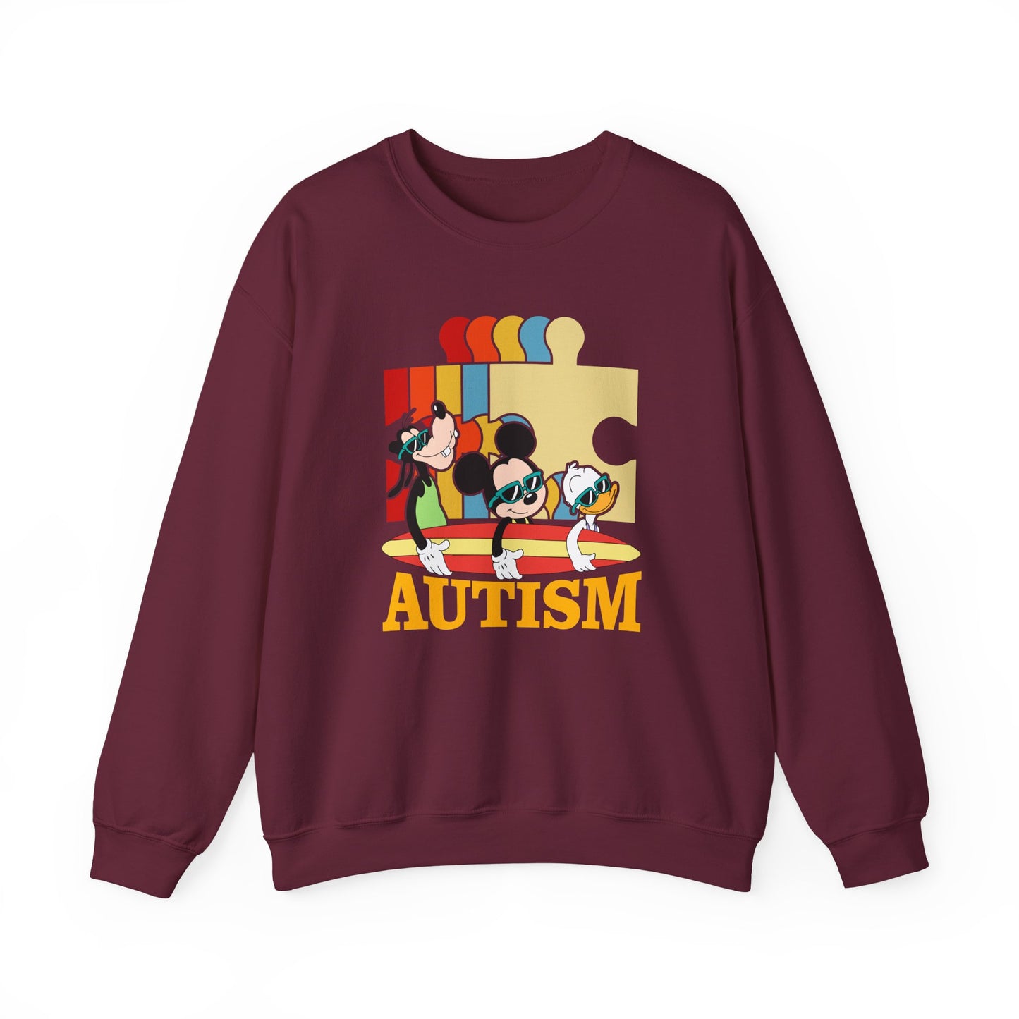 Autism Awareness Crewneck Sweatshirt – Colorful Puzzle Design