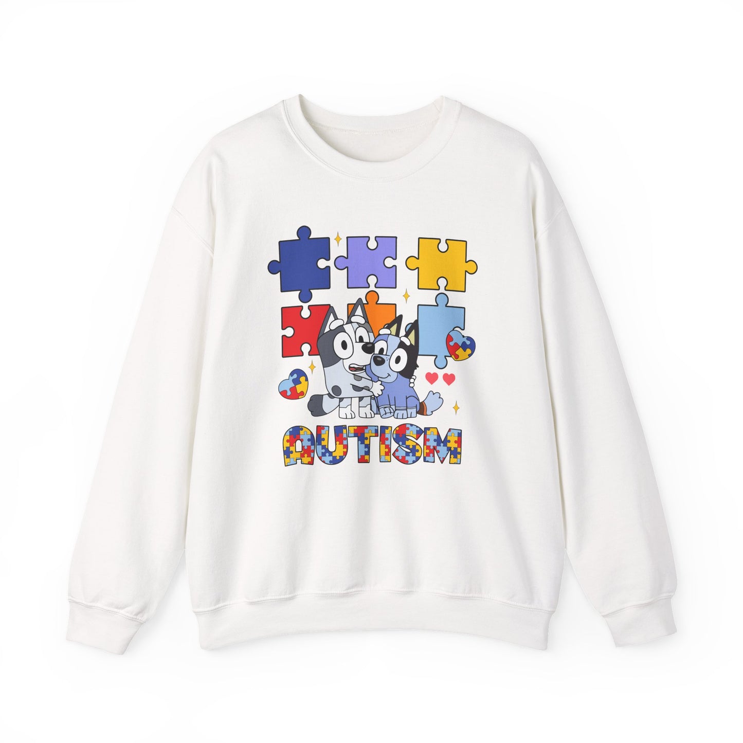 Autism Puzzle Crewneck Sweatshirt — Bluey-Inspired Support Design