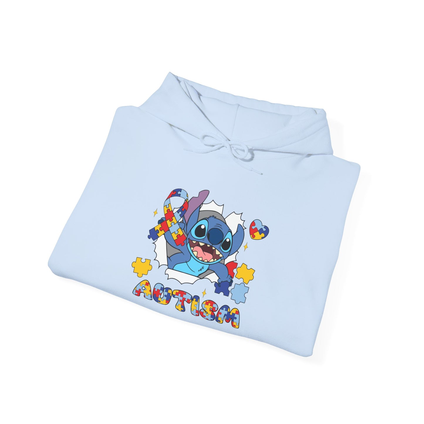 Autism Awareness Hoodie — Colorful Puzzle Stitch Design