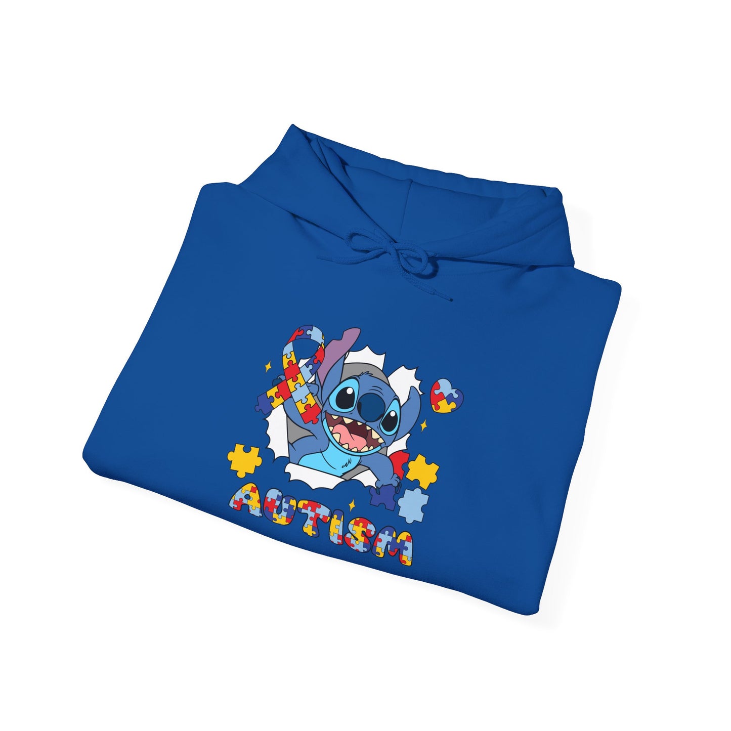 Autism Awareness Hoodie — Colorful Puzzle Stitch Design