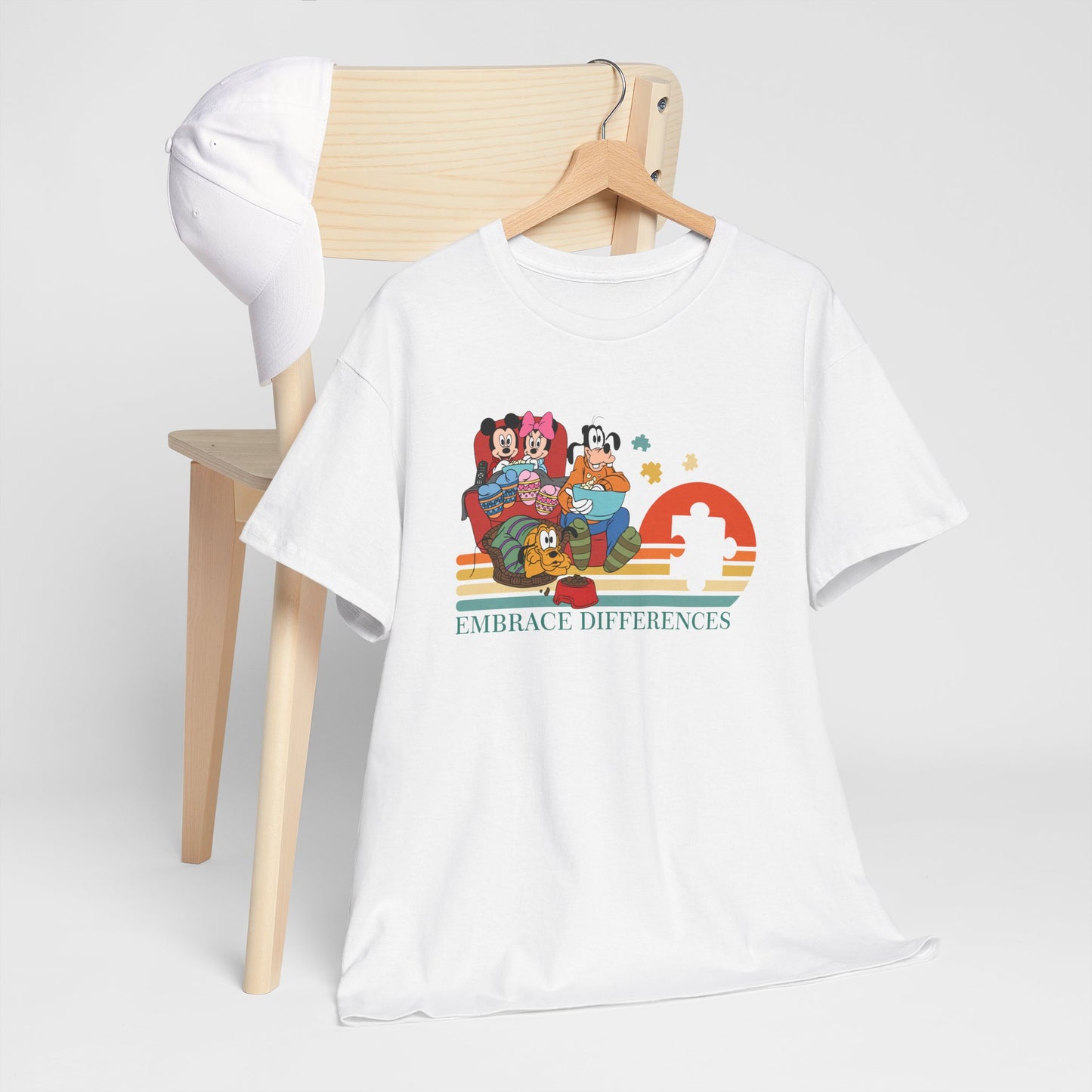 Embrace Differences Tee — Inclusive Retro Pride Graphic T-Shirt