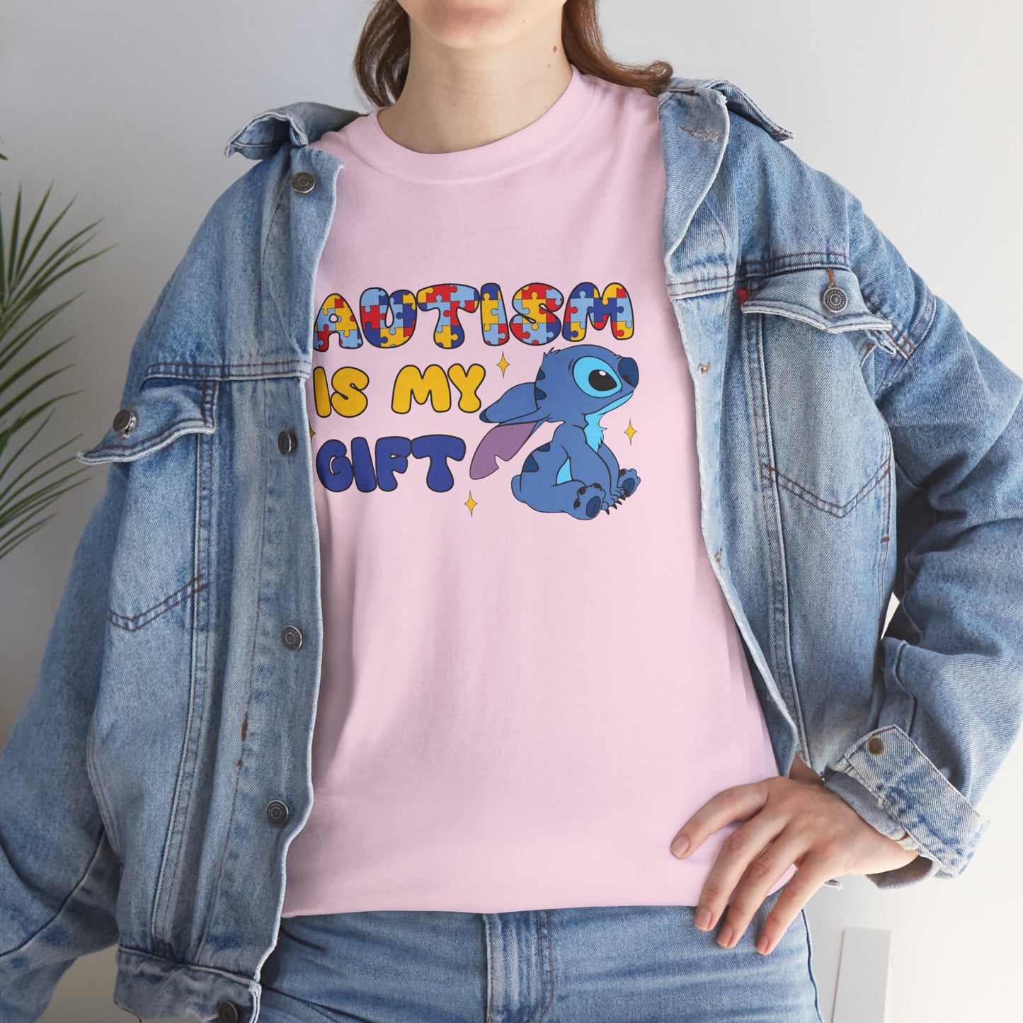 Autism Is My Gift T-Shirt — Colorful Puzzle Heart Design