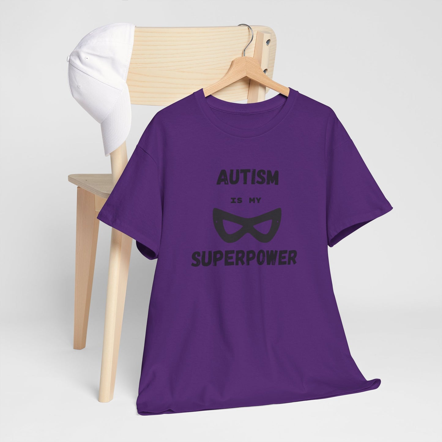 Autism is My Superpower Tee, Unisex Heavy Cotton Shirt, Gift for Autism Awareness, Inclusive Fashion, Inspirational T-Shirt