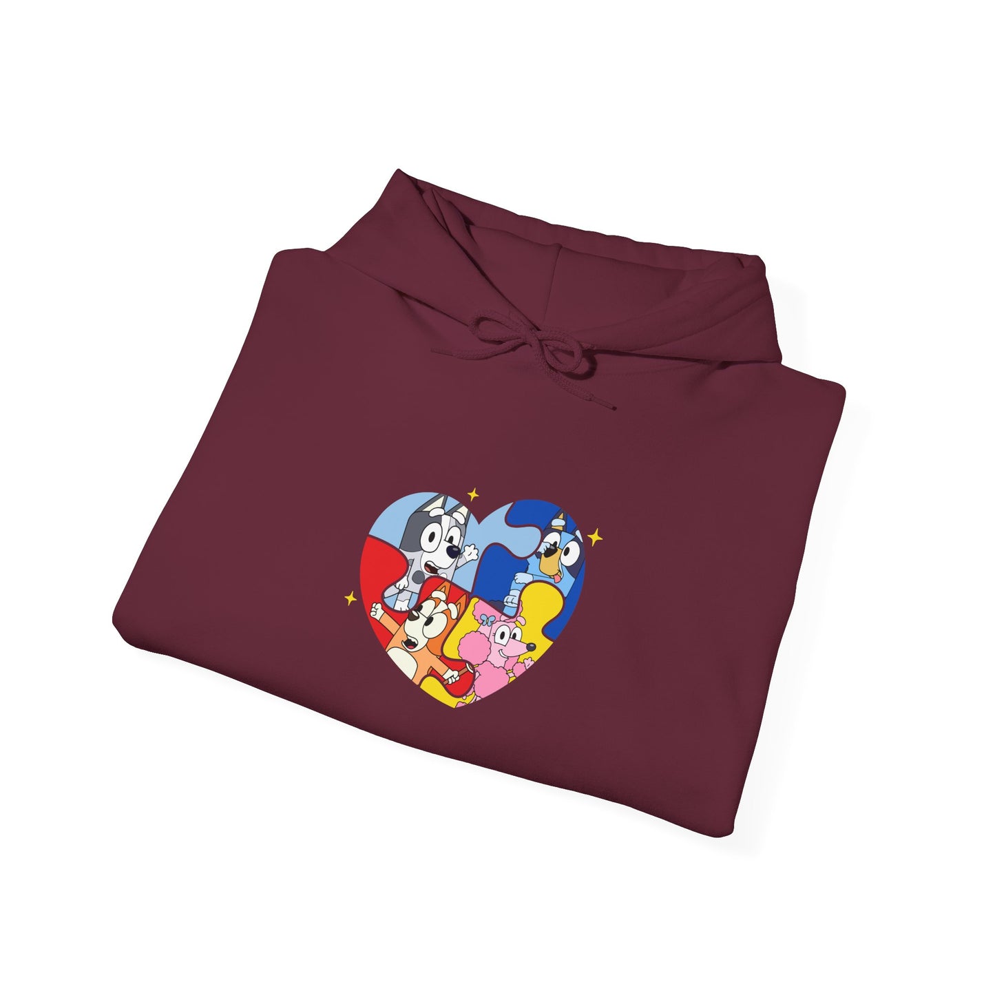 Retro Cartoon Heart Hoodie — Colorful Vintage Characters Graphic Sweatshirt