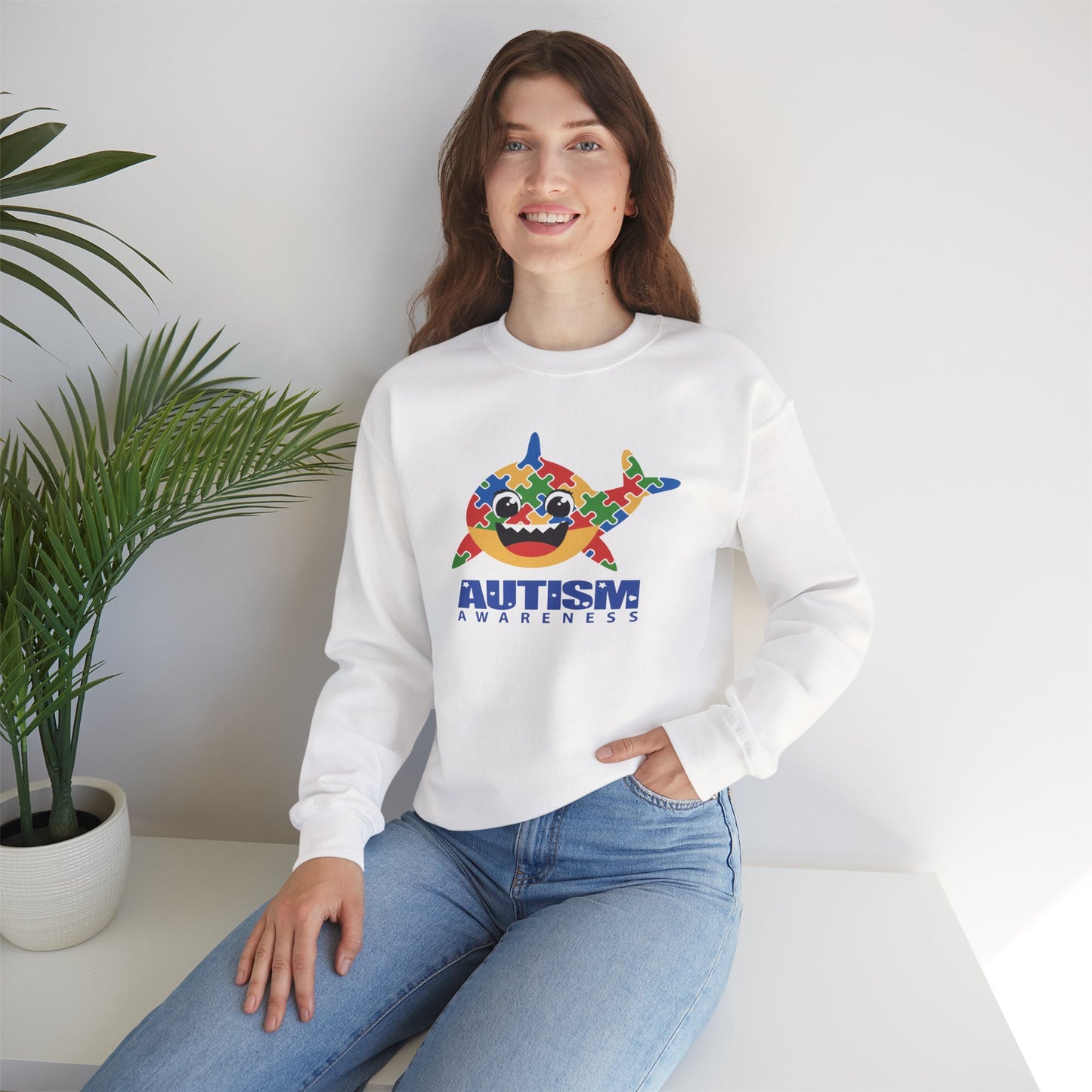 Baby Shark Autism Awareness Crewneck Sweatshirt