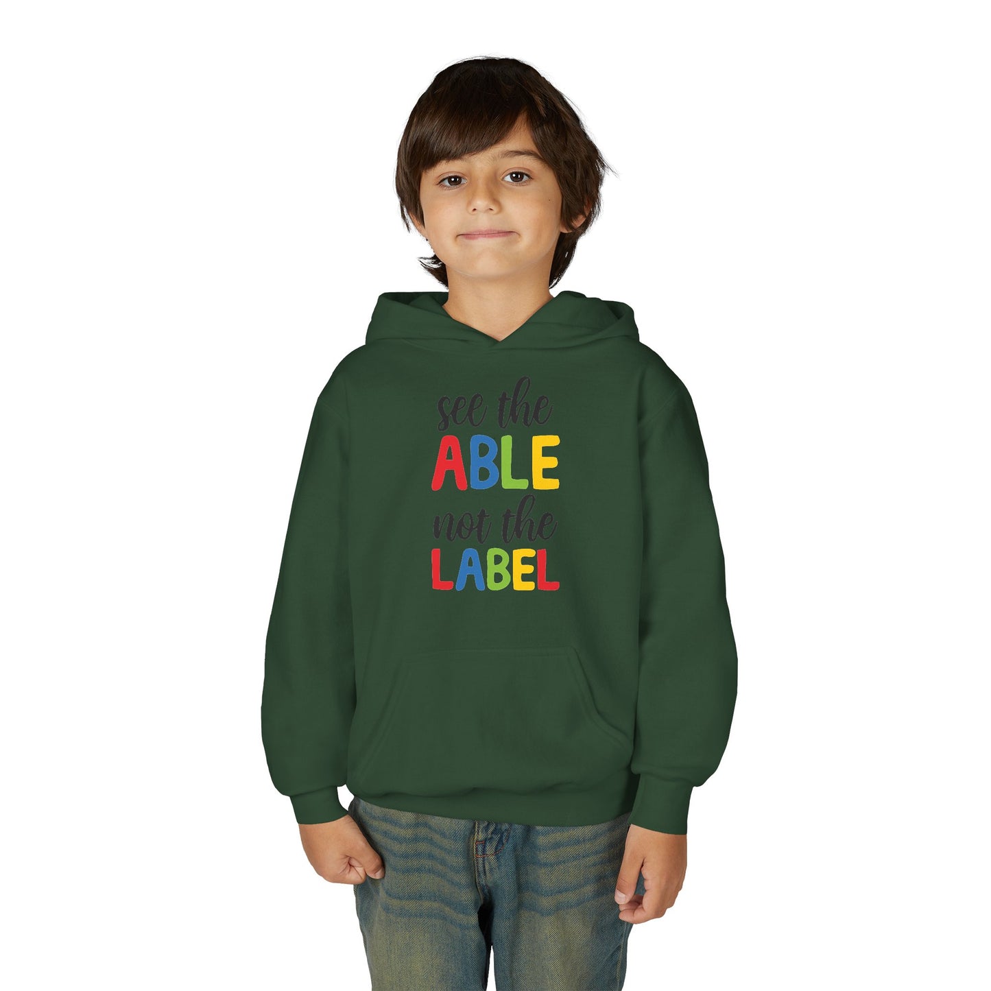 Youth Hooded Sweatshirt - "See the ABLE Not the LABEL" Inspirational Apparel