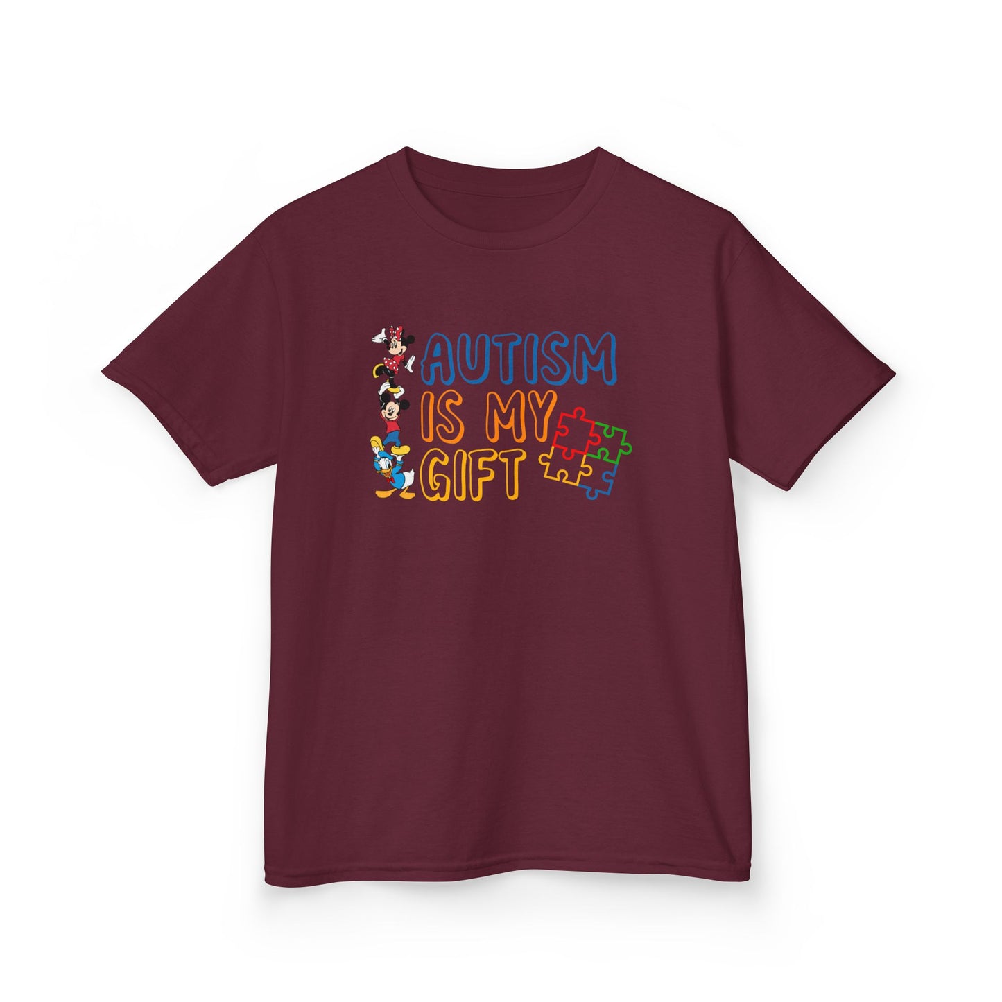 Kids Tee — "Autism Is My Gift" Colorful Puzzle Piece Design