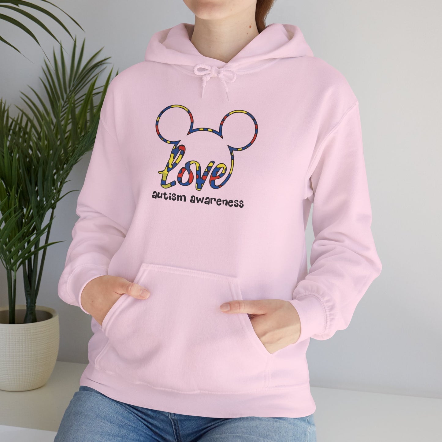 Autism Awareness Love Hoodie — Rainbow Puzzle Mickey Ears