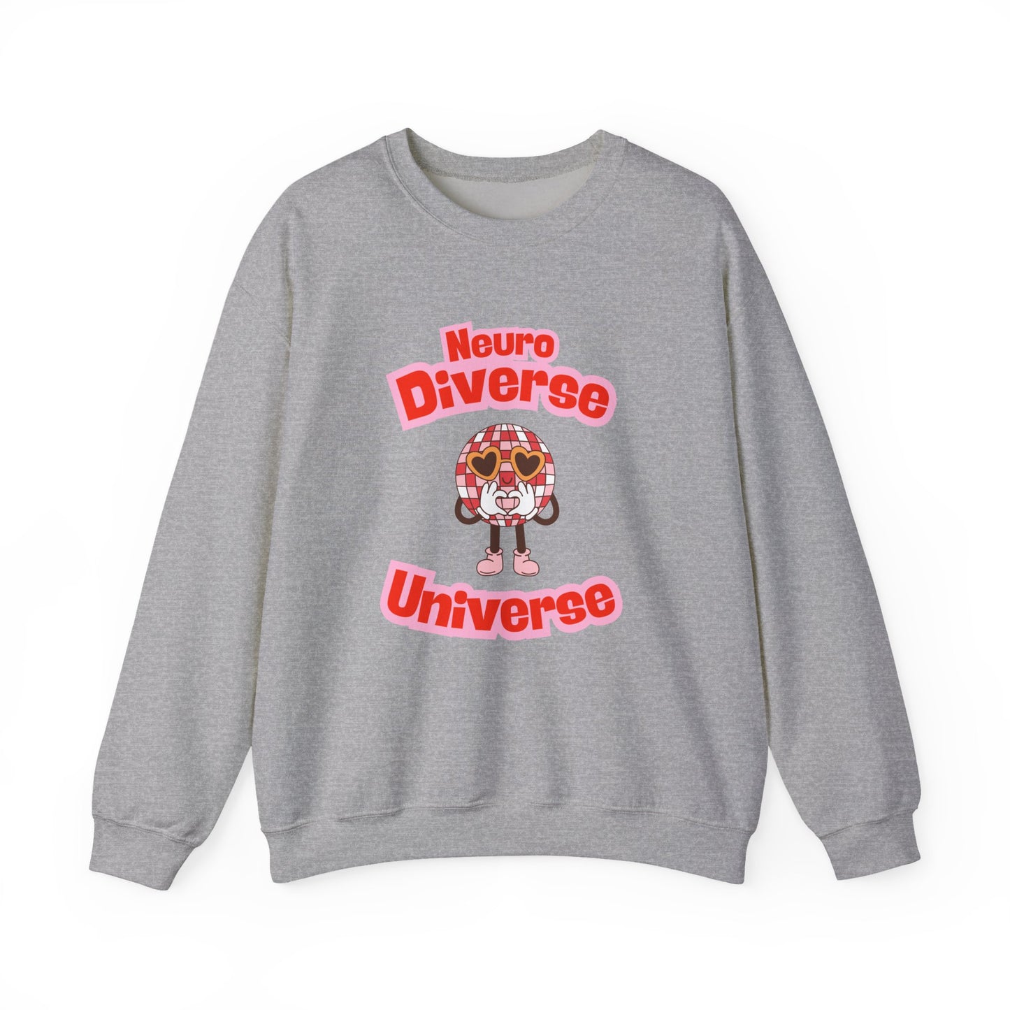 Neuro Diverse Universe Sweatshirt — Cute Brain Character Autism Pride Crewneck