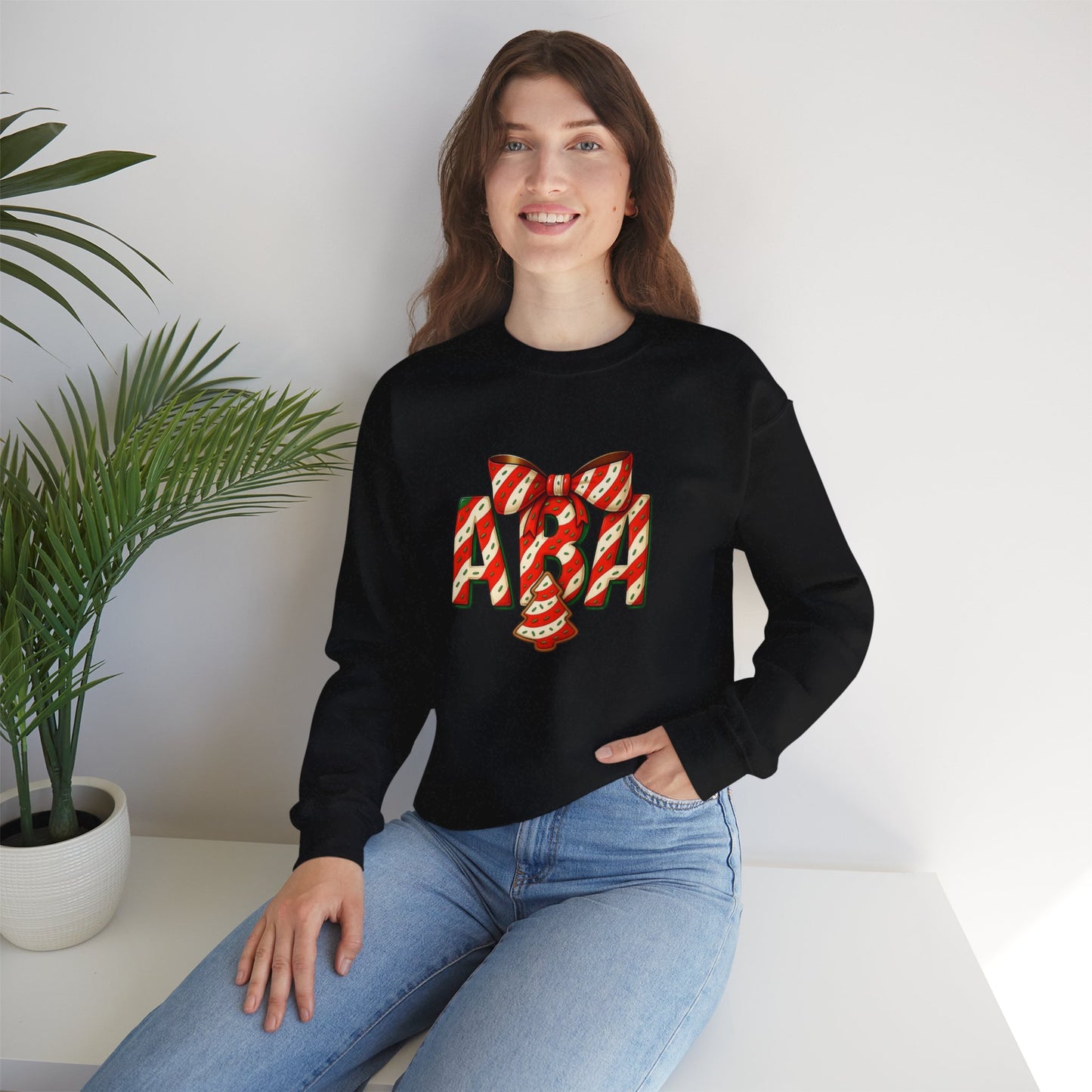 ABA Little Debbie Cake Candy Cane Graphic Sweatshirt — Holiday Music Fan Crewneck