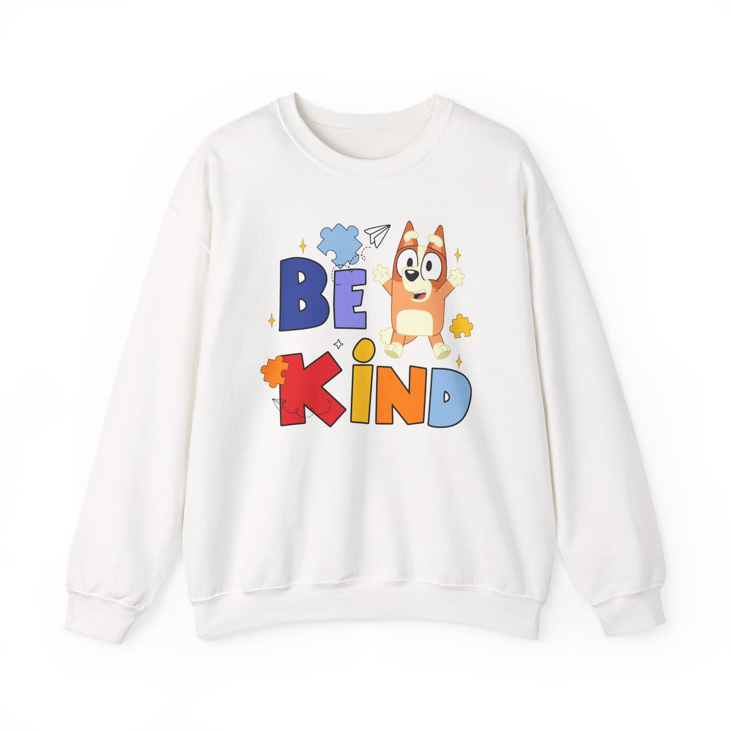 Be Kind Crewneck Sweatshirt — Cute Dog Graphic Kids/Adult Casual Pullover
