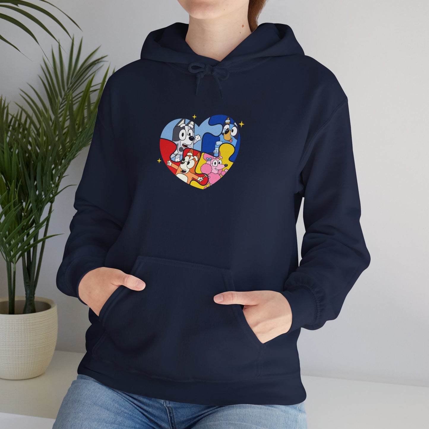 Retro Cartoon Heart Hoodie — Colorful Vintage Characters Graphic Sweatshirt