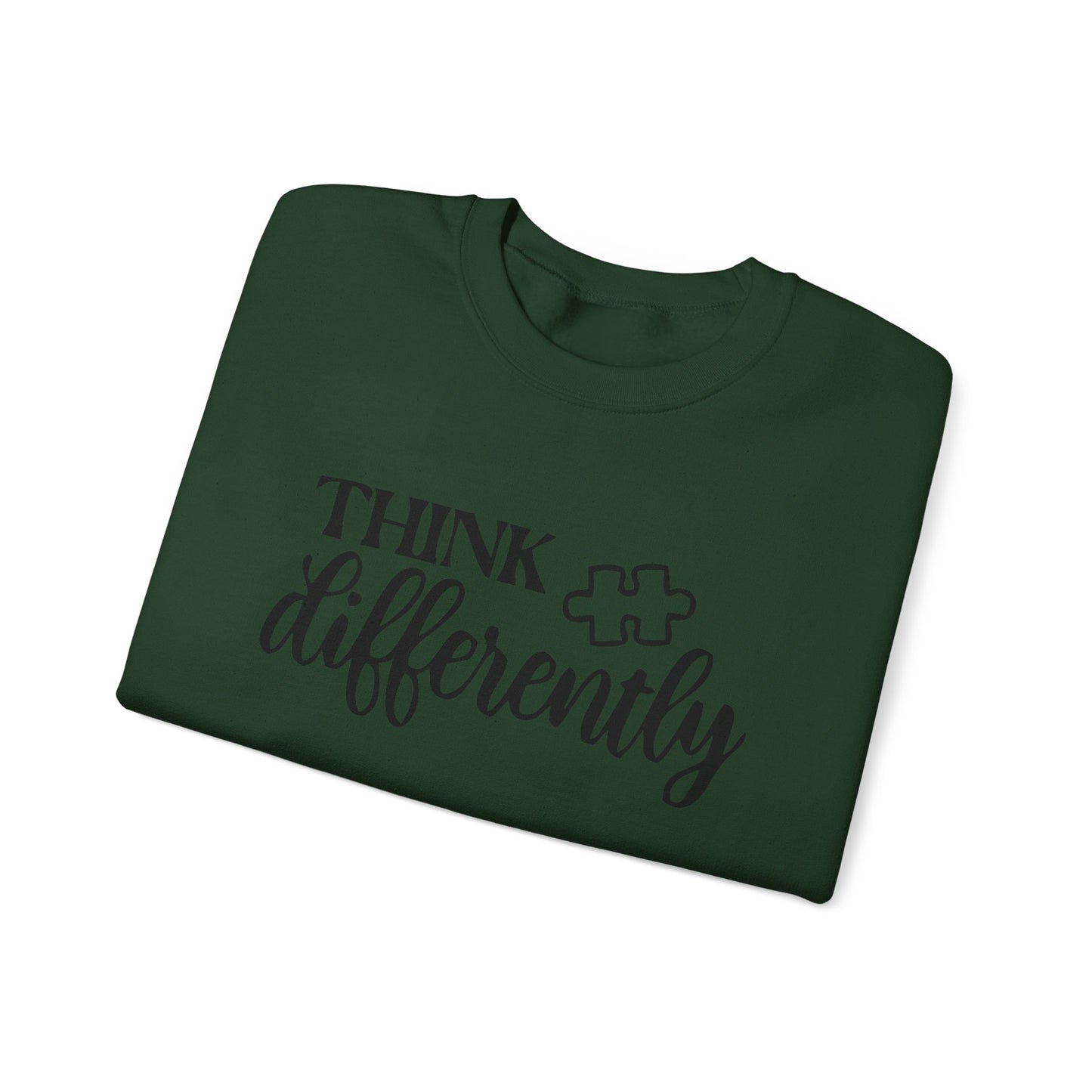Think Differently Puzzle Piece Crewneck Sweatshirt
