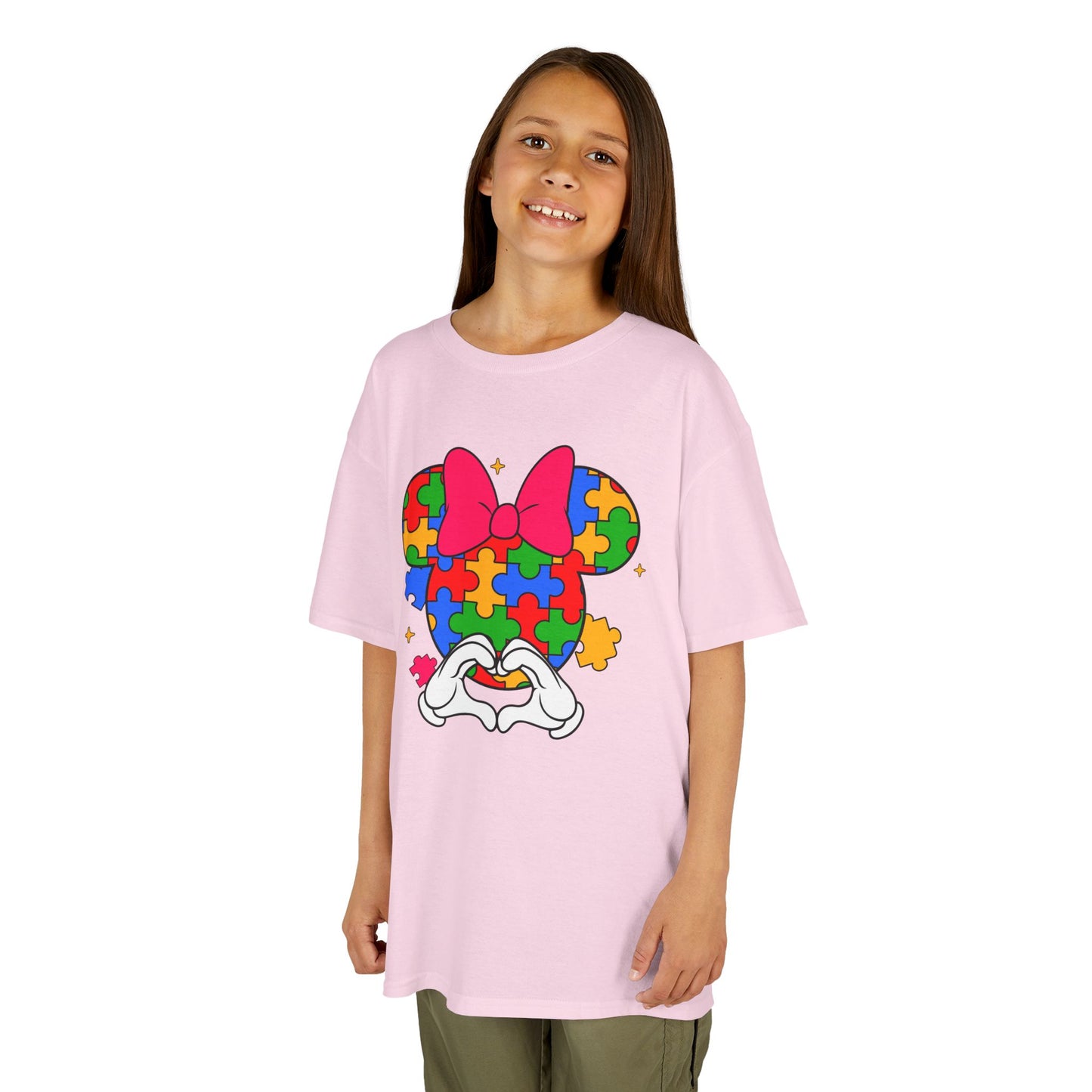 Autism Awareness Puzzle Minnie Kids T-Shirt