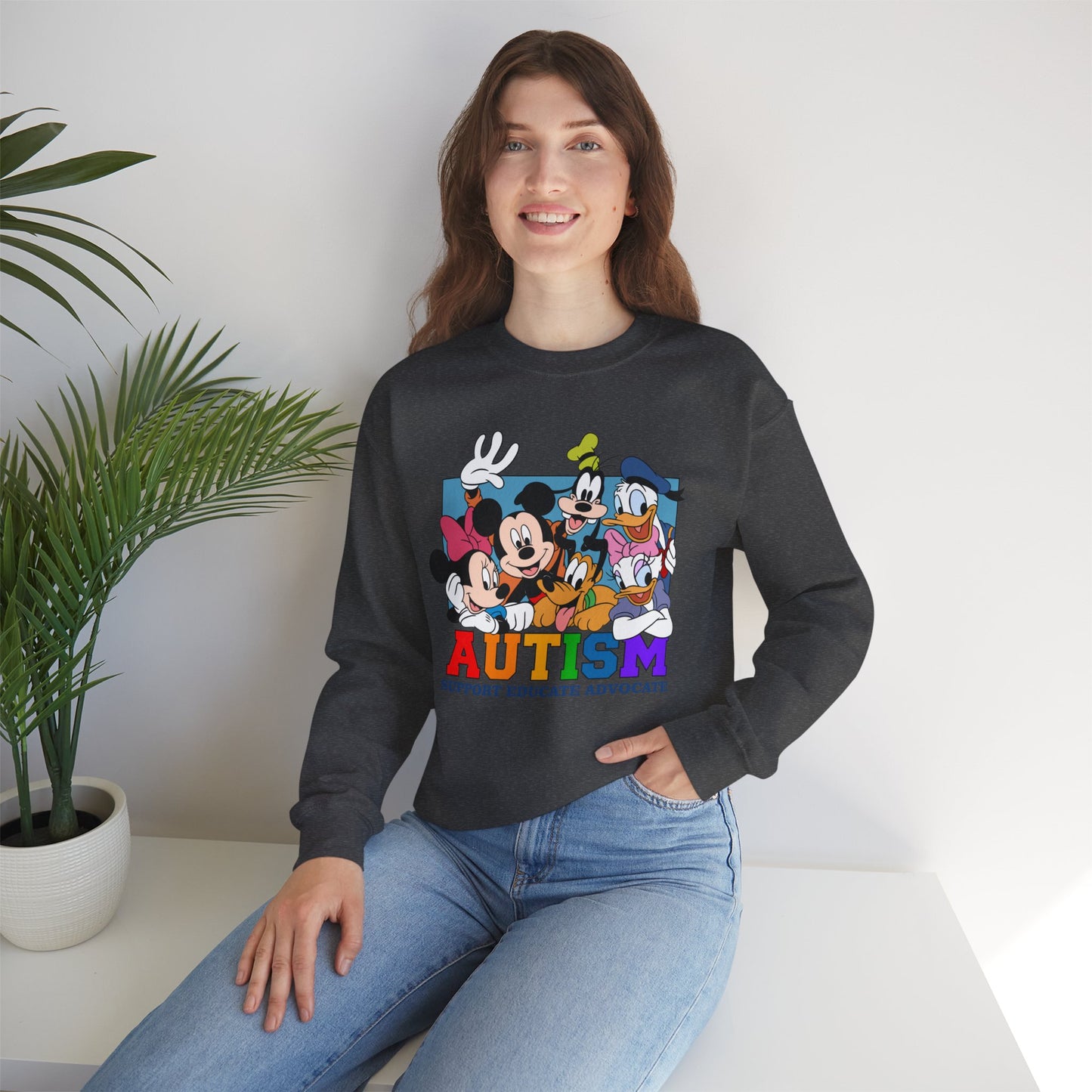 Autism Support Crewneck Sweatshirt — Support Educate Advocate