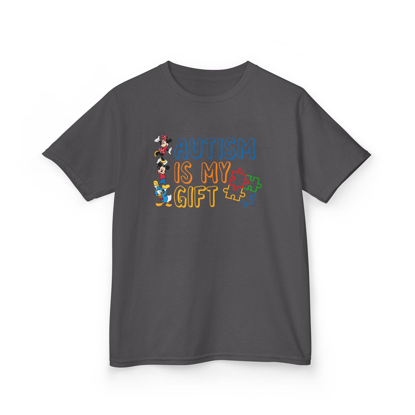 Kids Tee — "Autism Is My Gift" Colorful Puzzle Piece Design