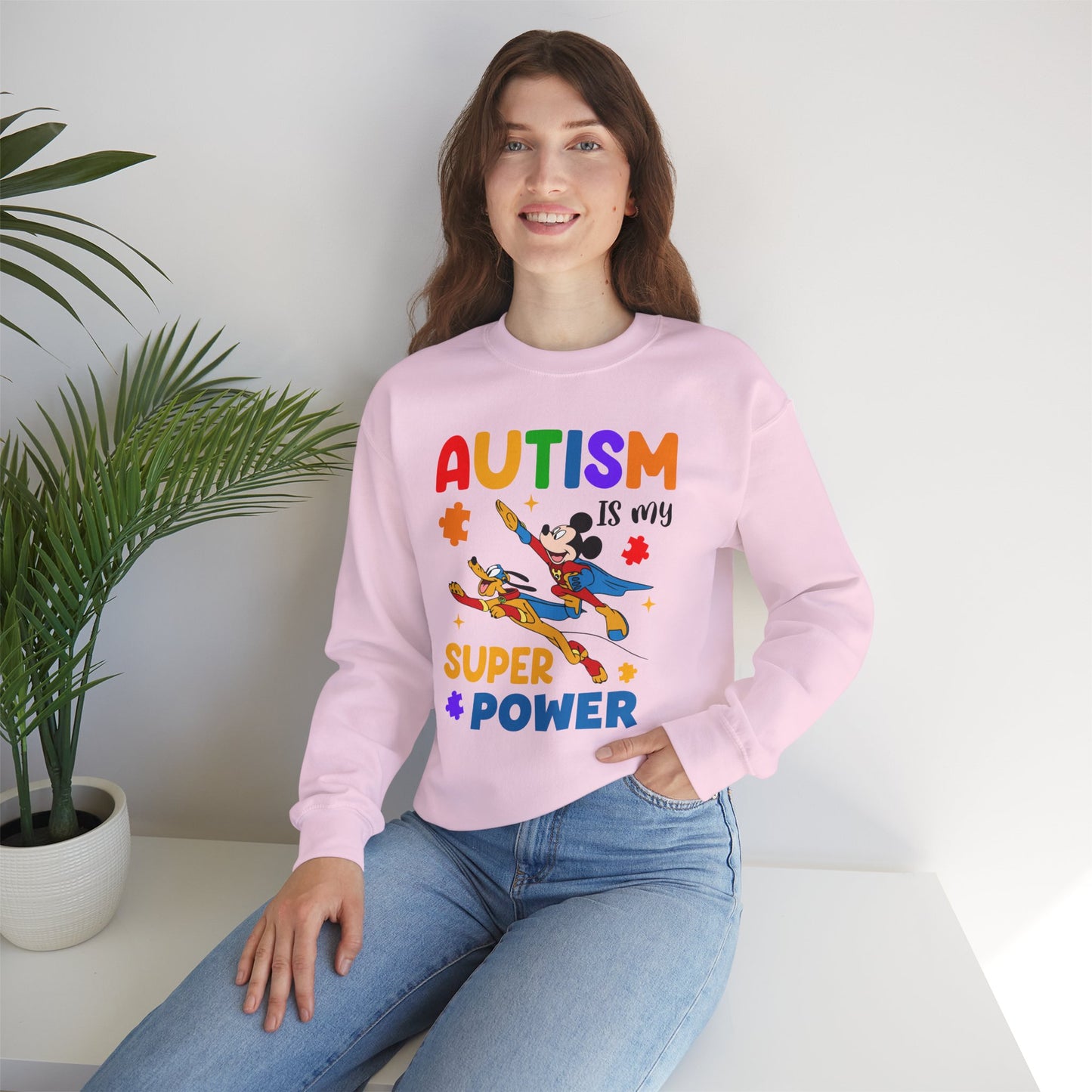 Autism Is My Superpower Crewneck Sweatshirt