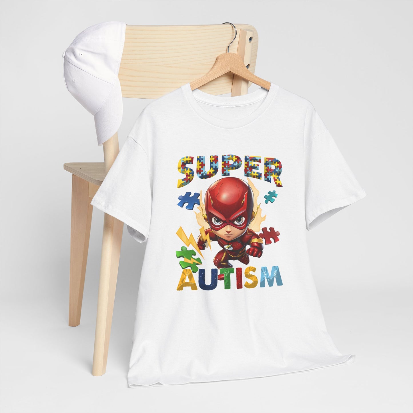 Autism Superhero T-Shirt — "Super Autism" Puzzle Piece Kids Tee