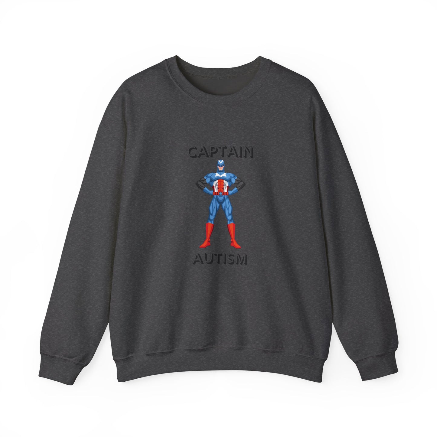Captain Autism Crewneck Sweatshirt – Autism Awareness Superhero Pullover