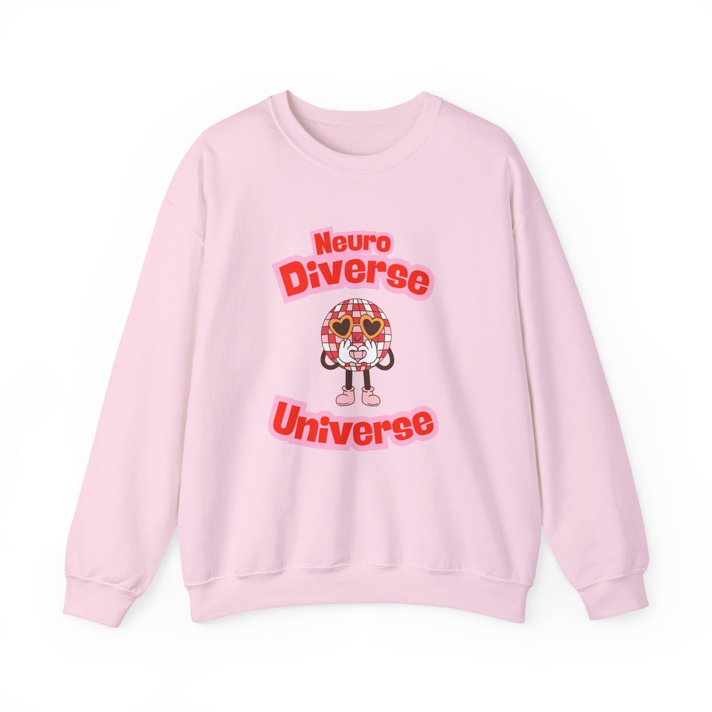 Neuro Diverse Universe Sweatshirt — Cute Brain Character Autism Pride Crewneck