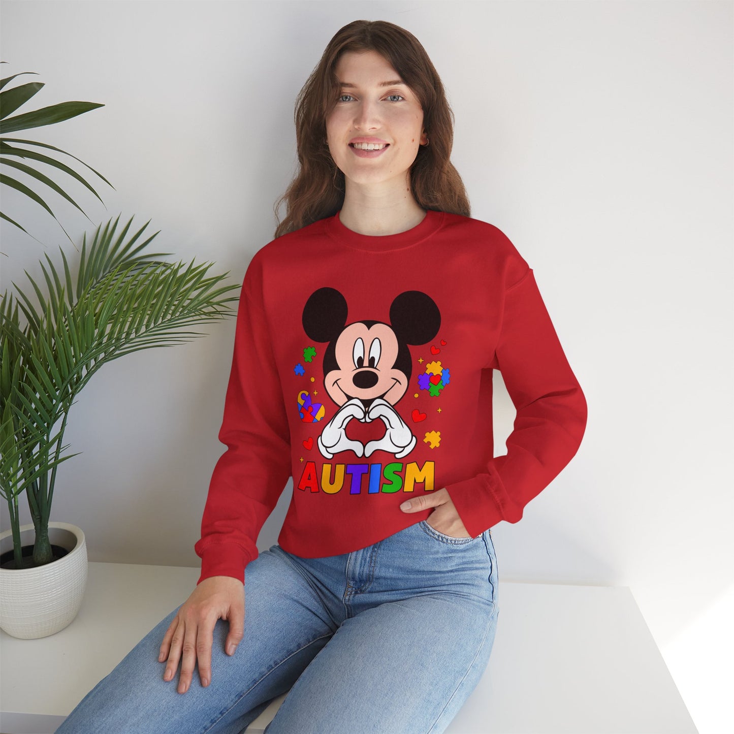 Autism Awareness Cartoon Crewneck Sweatshirt