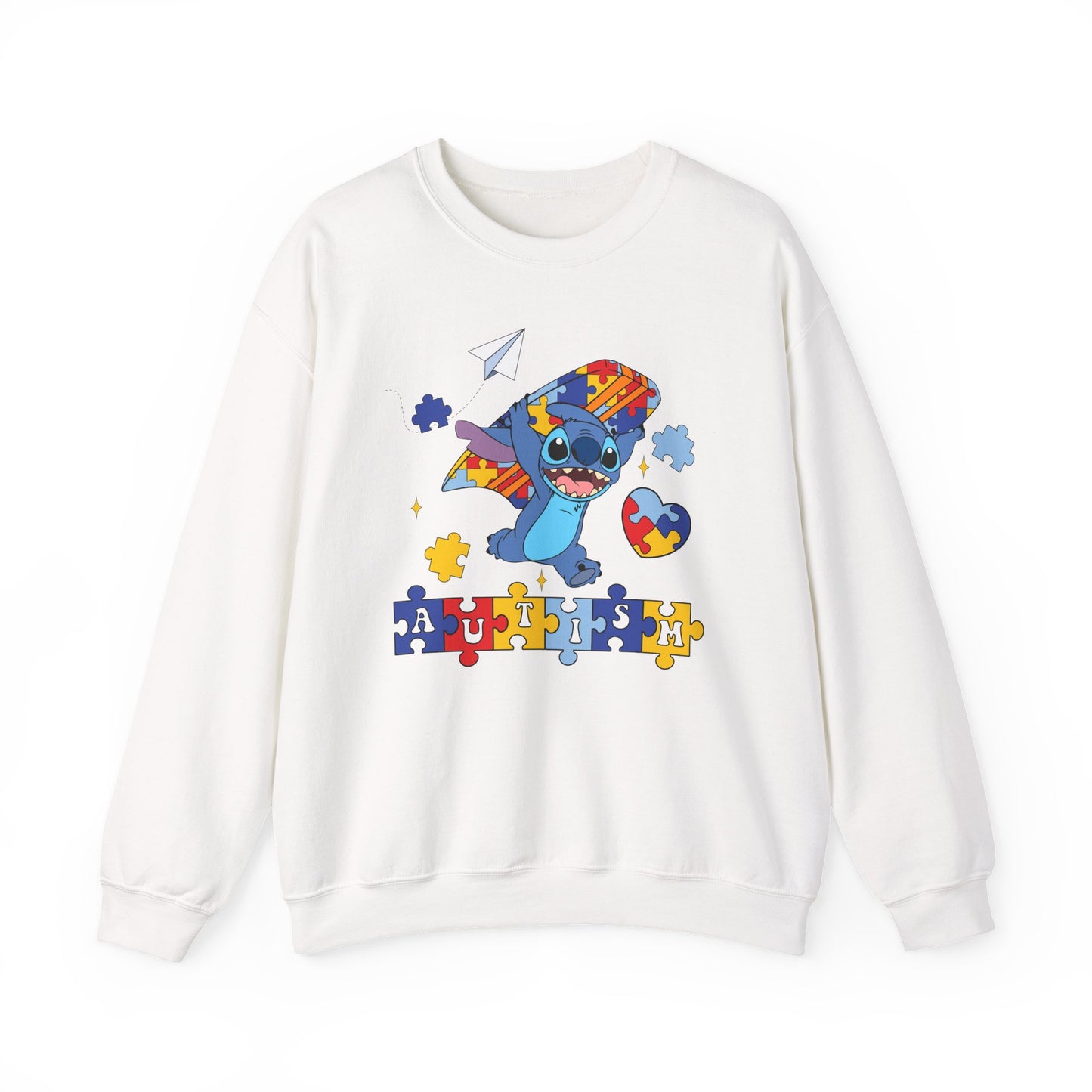 Autism Awareness Sweatshirt – Cute Stitch Puzzle Heart Design
