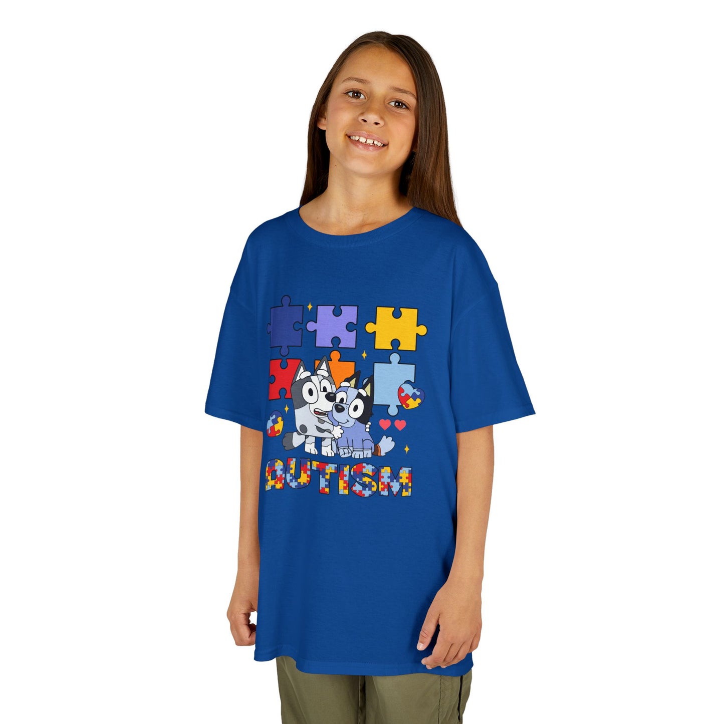 Kids Tee — Colorful Autism Puzzle Paw Design