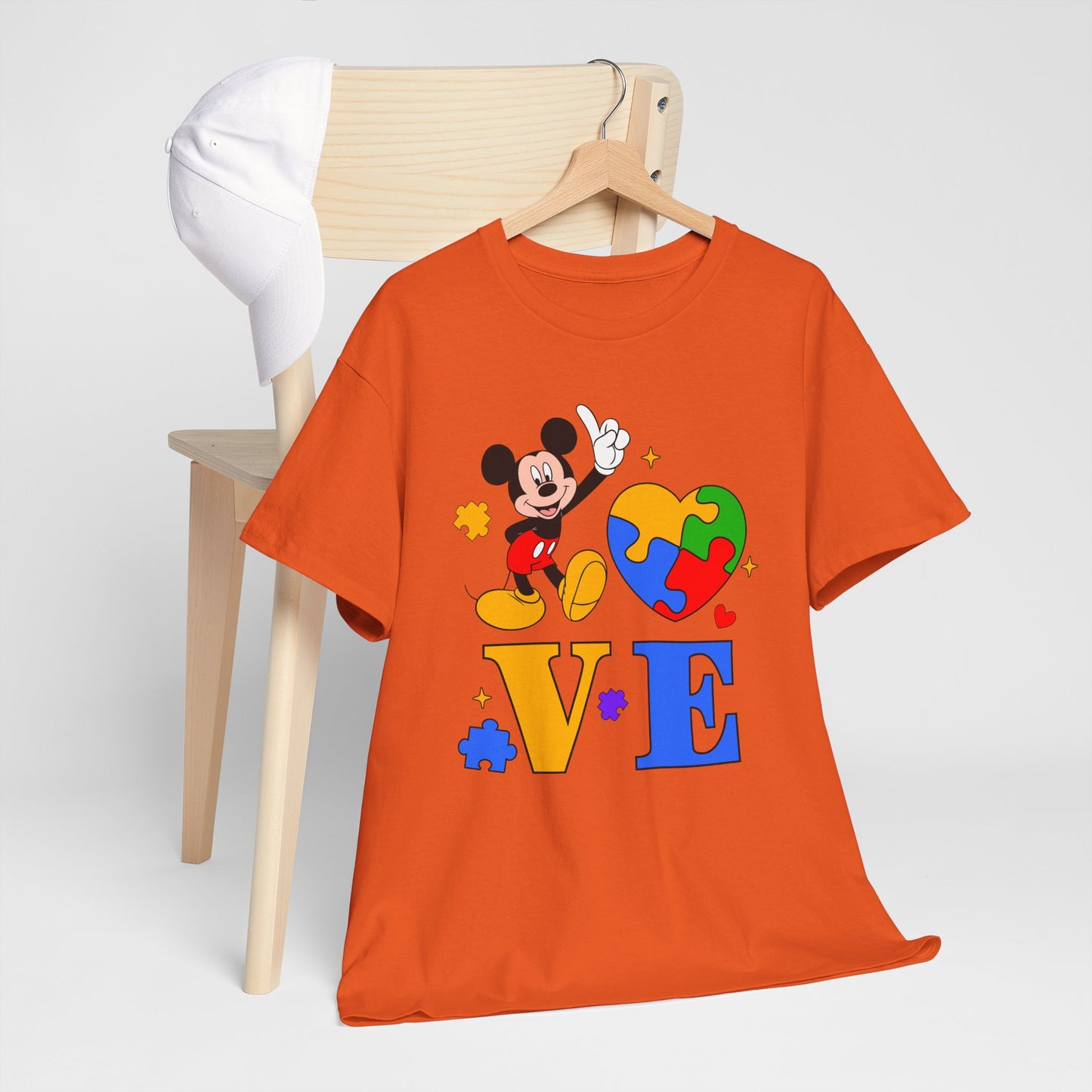 Kid-Friendly Love Puzzle Tee with Cartoon Mouse