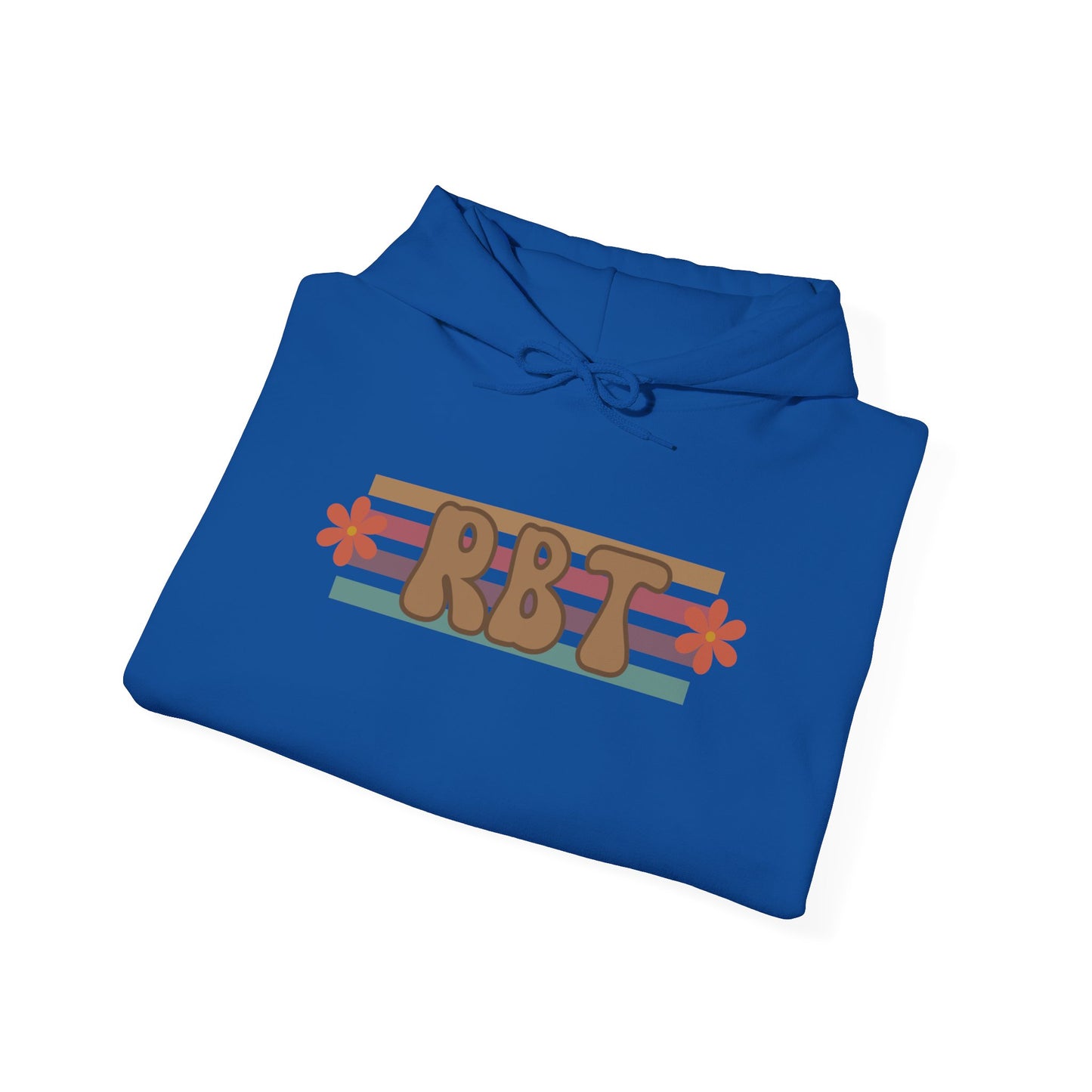 Retro Floral RBT Initials Hoodie — Vintage Striped Monogram Sweatshirt