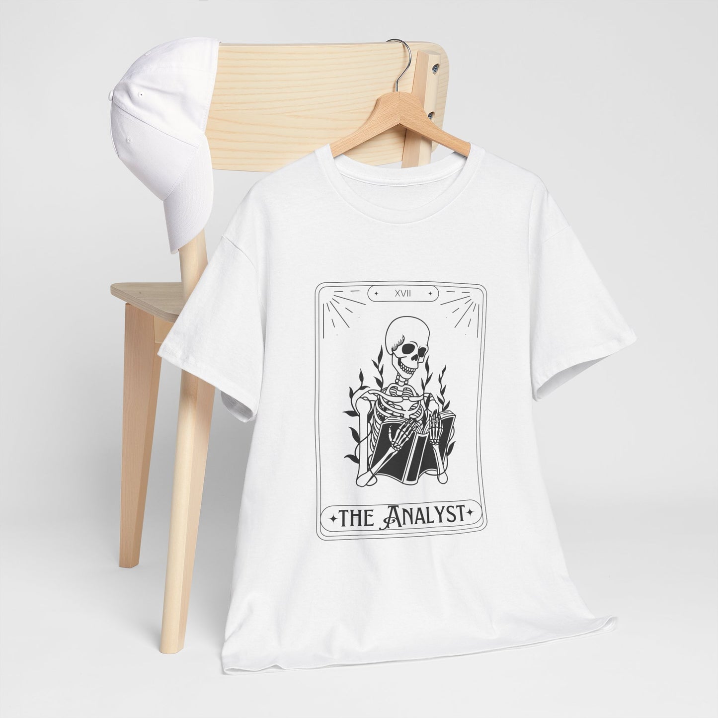 The Analyst Unisex Heavy Cotton Tee - Casual Skeleton Graphic T-Shirt