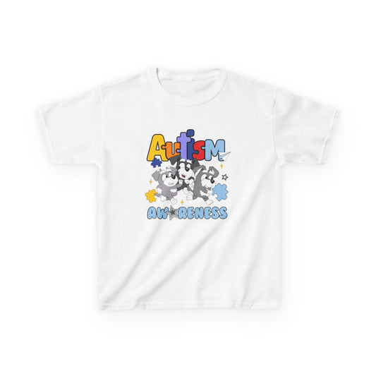 Kids Tee — 'Autism Awareness' Colorful Puzzle Heart Design