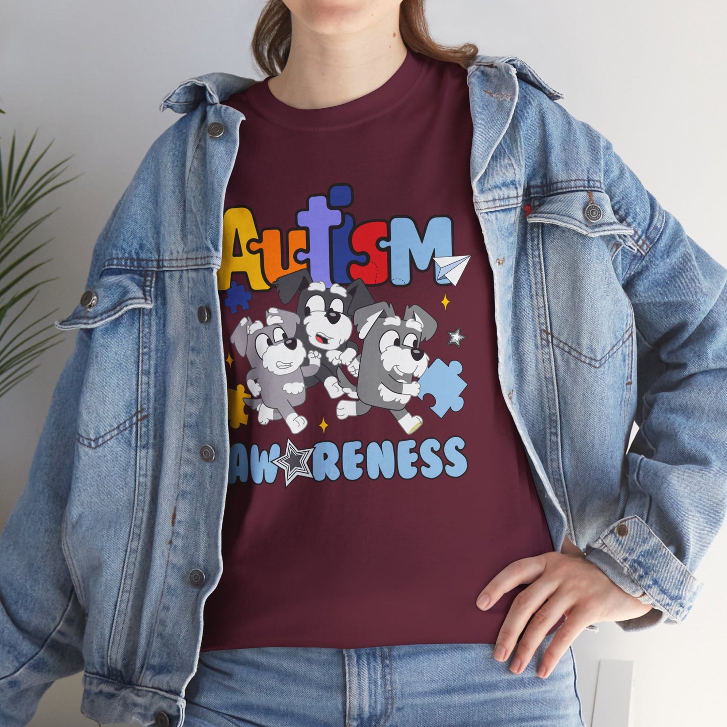 Autism Awareness Puzzle Paw Tee — Cute Dogs Support Autism Awareness