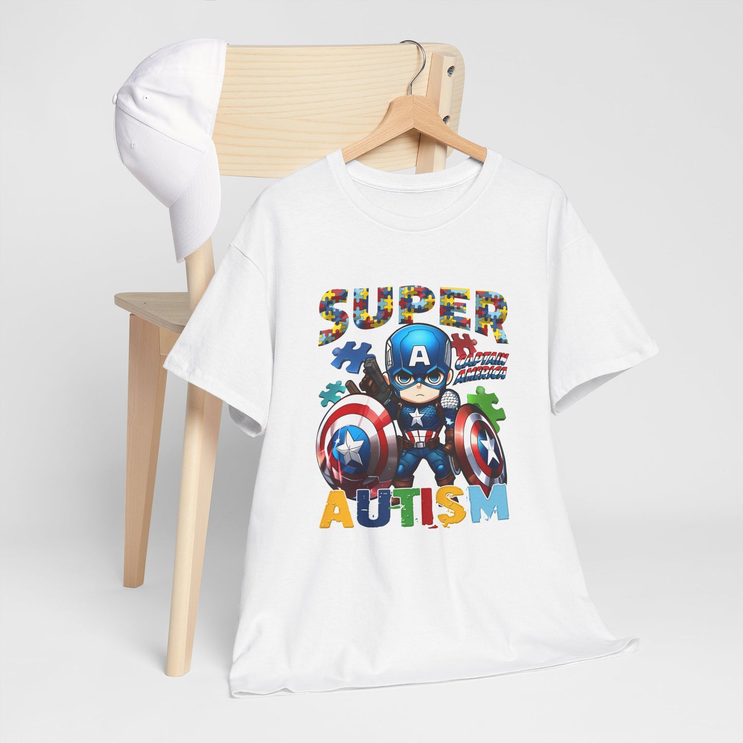 Autism Superhero T-Shirt — "Super Autism" Captain Hero Tee for Kids & Supporters