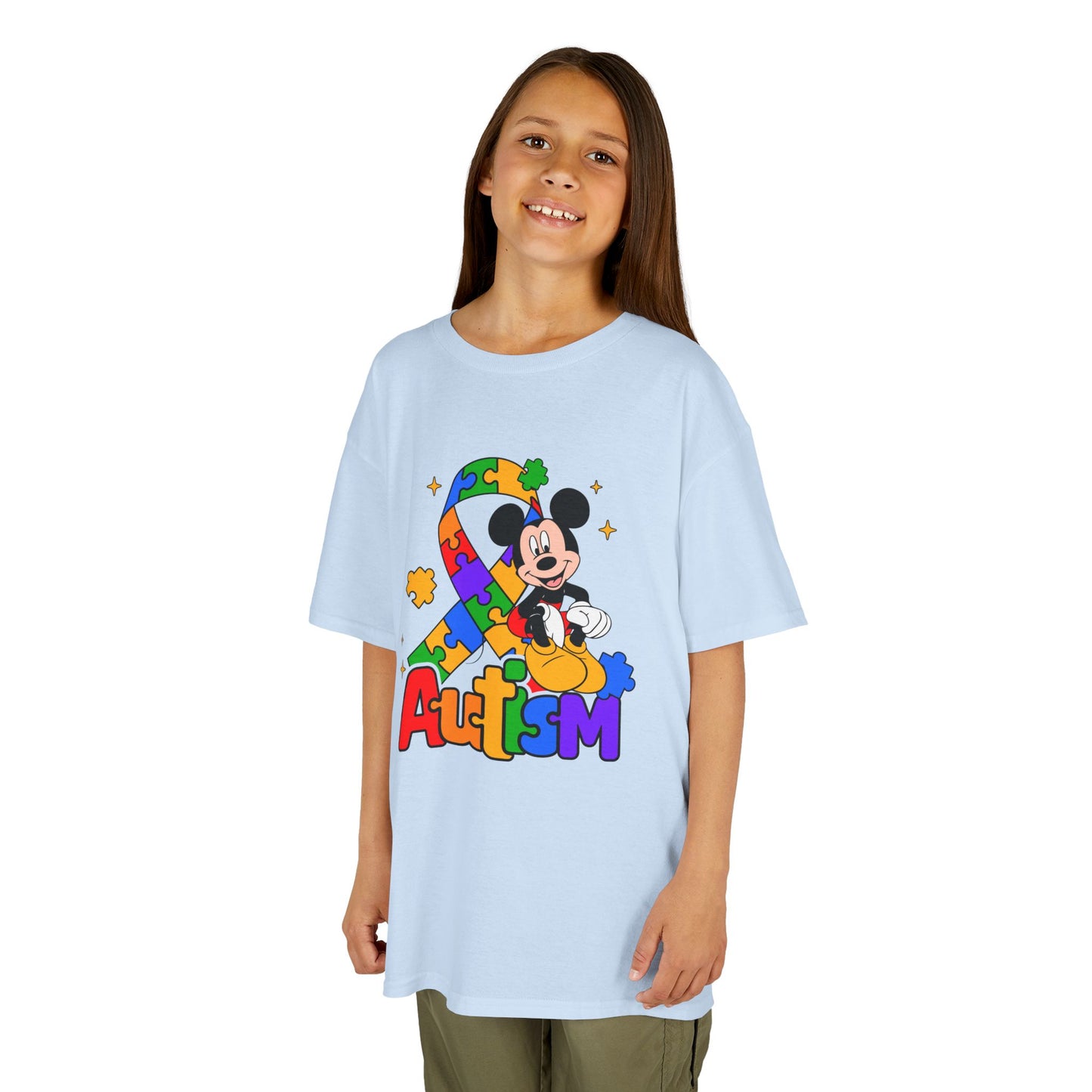Kids Autism Awareness T-Shirt — Colorful Puzzle Ribbon Design