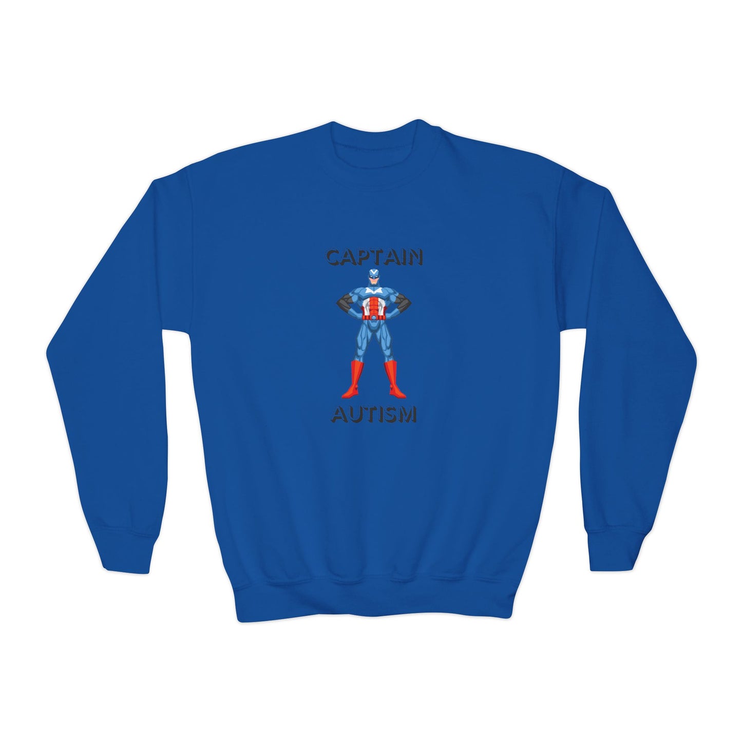 Captain Autism Youth Crewneck Sweatshirt