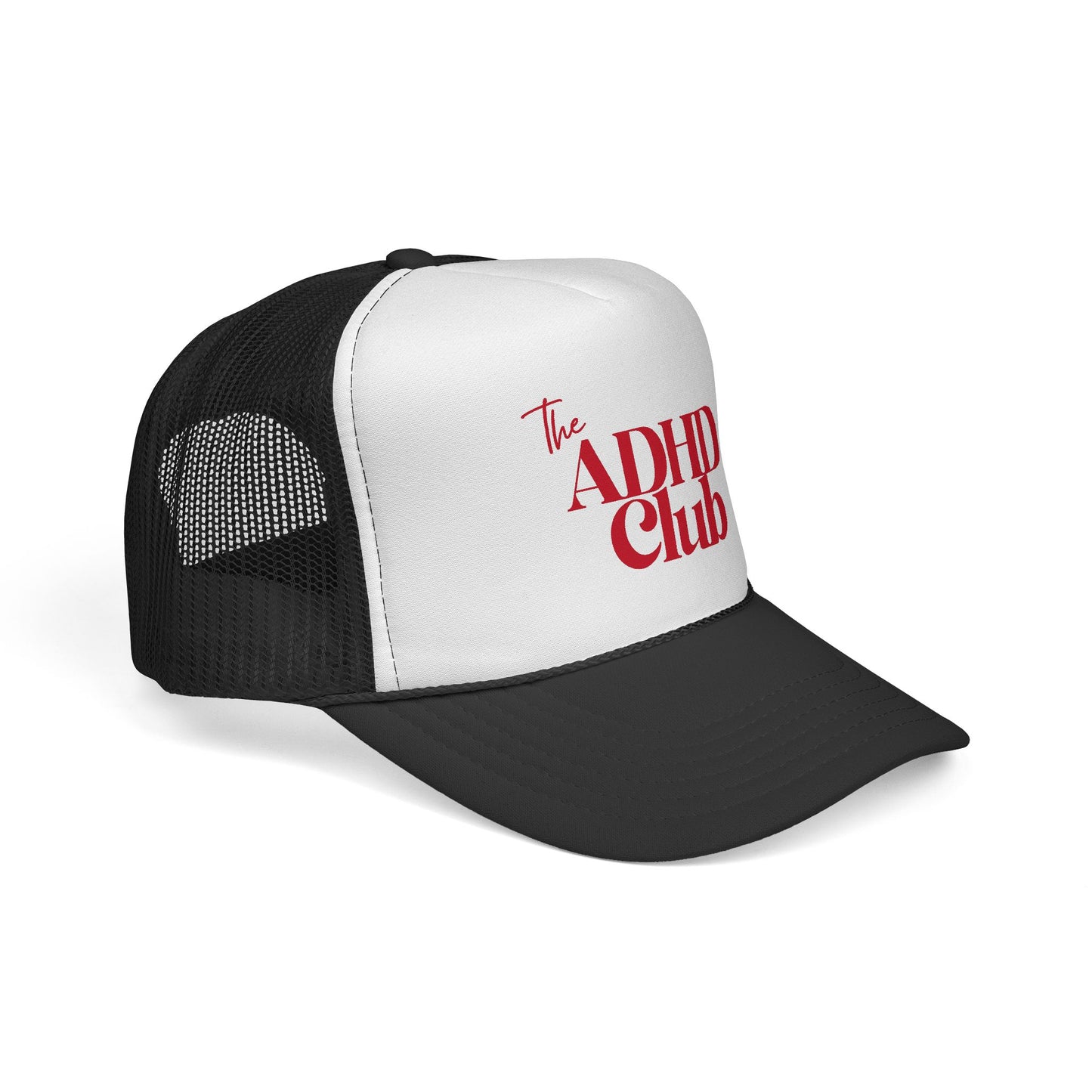 Trucker Hat — "The ADHD Club" Retro Logo Mesh Cap