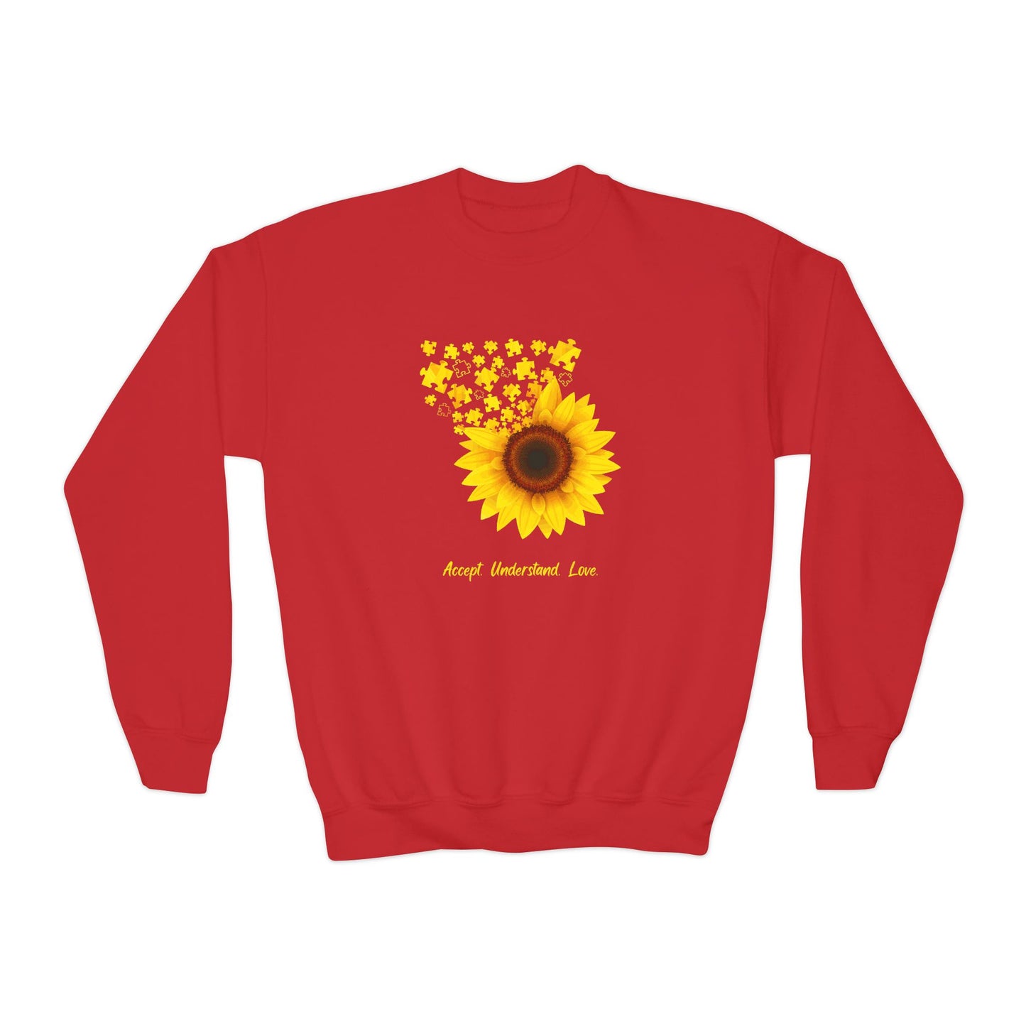 Sunflower Youth Crewneck Sweatshirt - Perfect for Spring and Everyday Wear