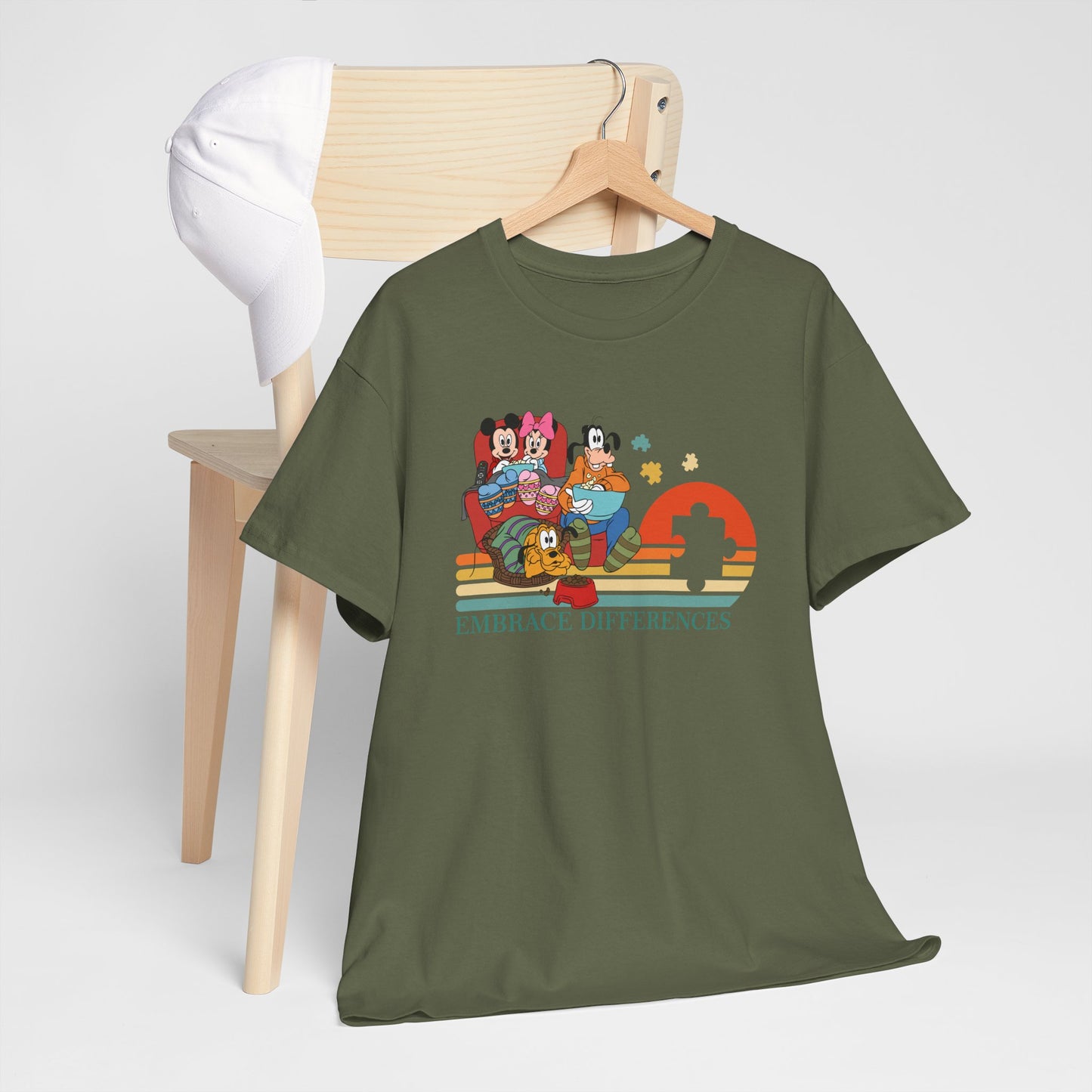 Embrace Differences Tee — Inclusive Retro Pride Graphic T-Shirt