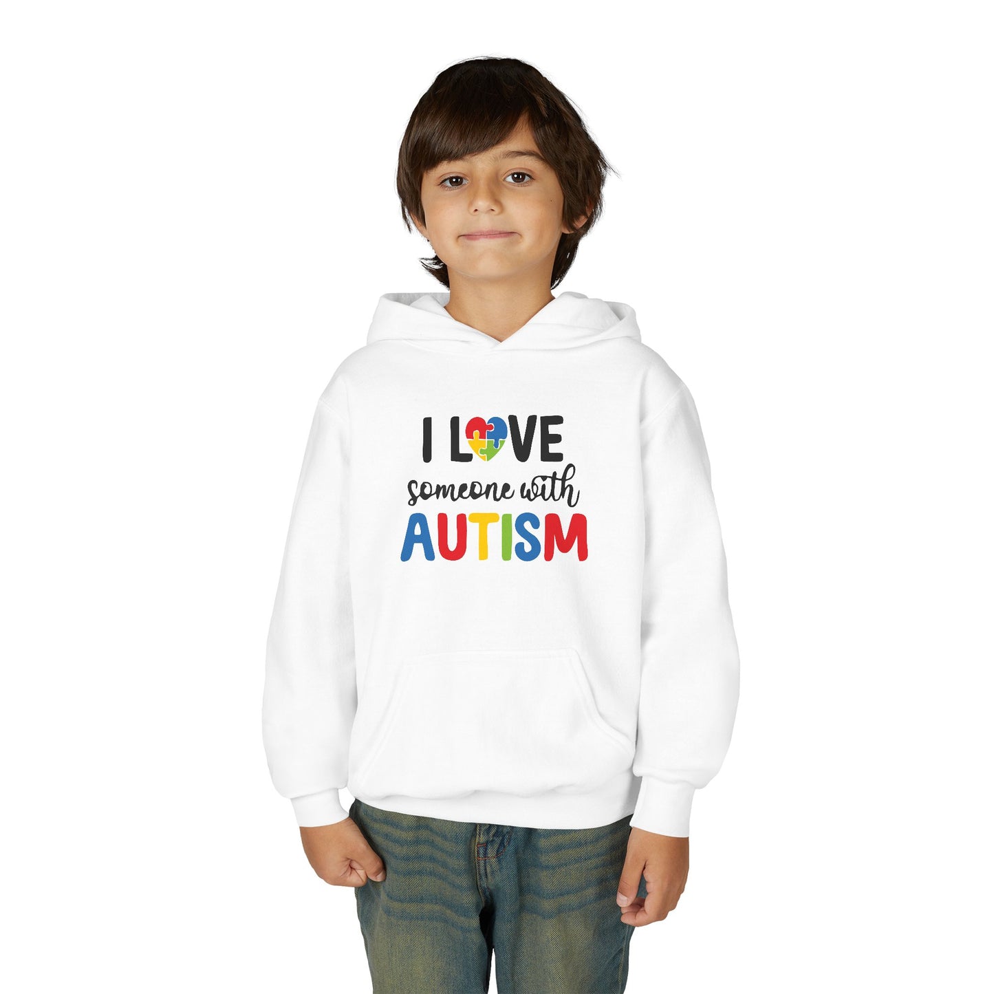 I Love You Puzzle Heart Hoodie for Youth