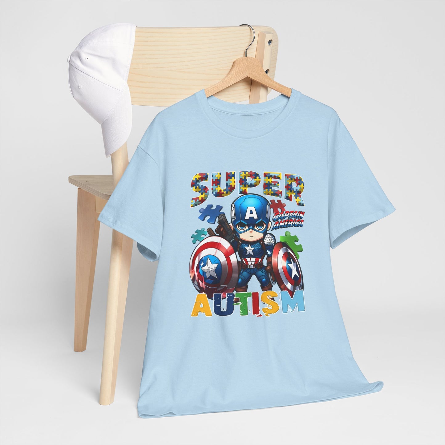 Autism Superhero T-Shirt — "Super Autism" Captain Hero Tee for Kids & Supporters