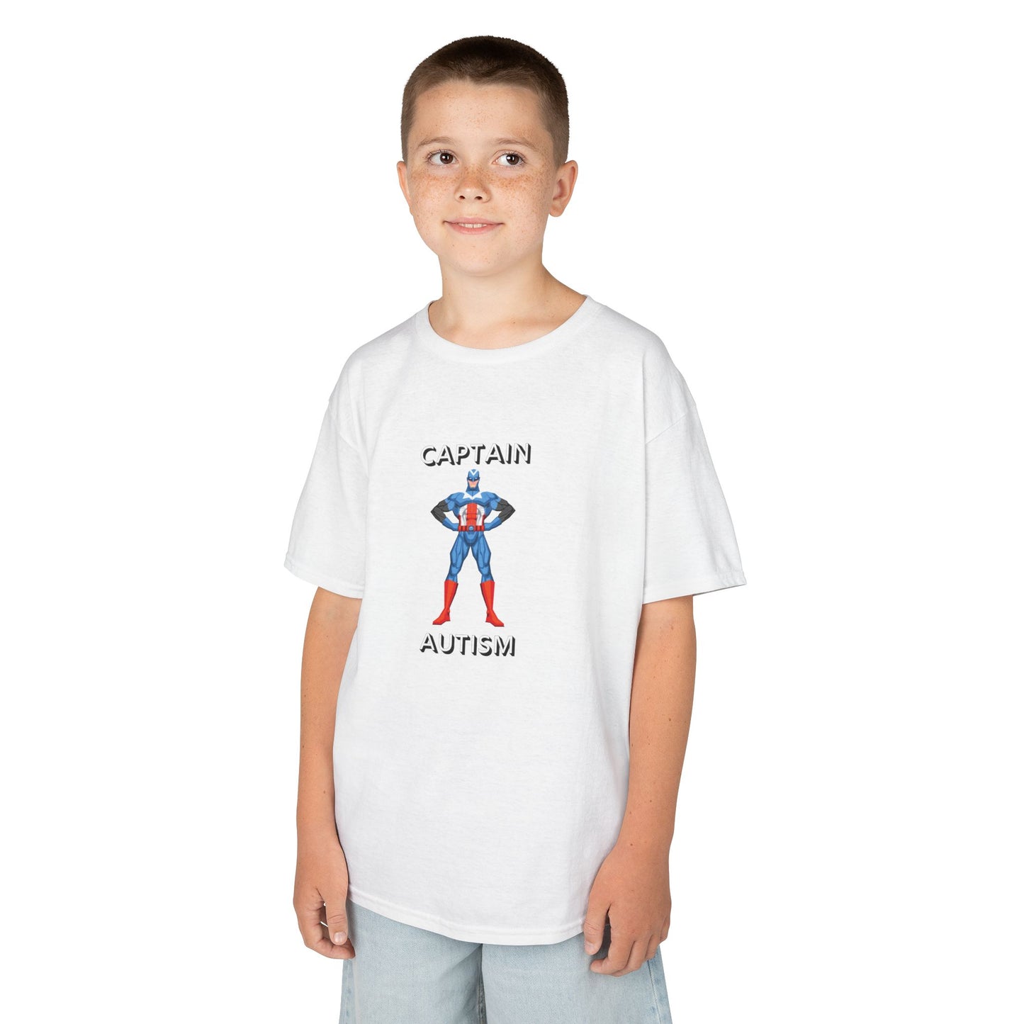 Kids Captain Autism Tee - Heavy Cotton T-Shirt for Awareness and Support