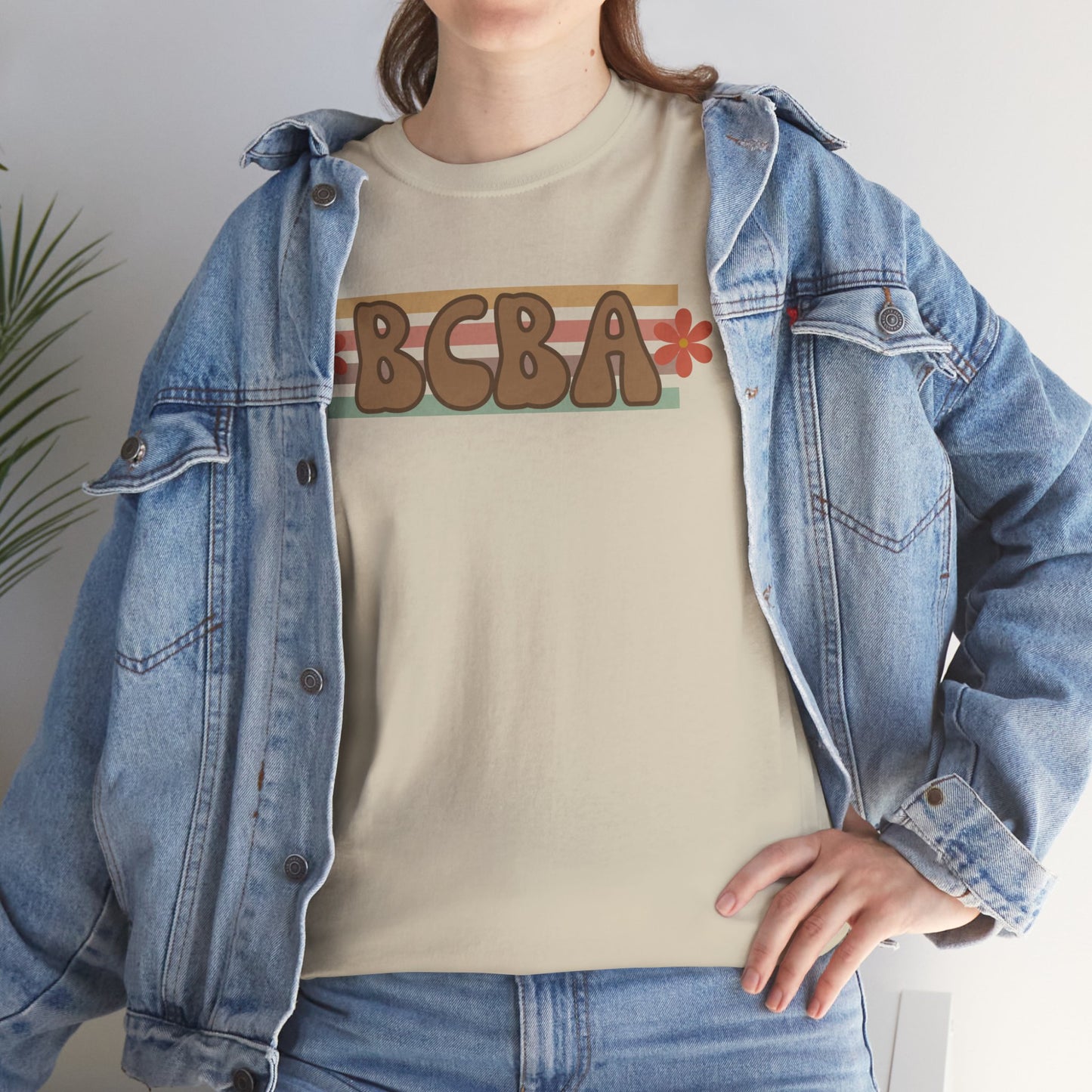 BCBA Unisex Heavy Cotton Tee, Comfortable Daily Wear, Perfect Gift, Summer Fashion, Relaxed Fit Top, Family Gatherings, Self-Care