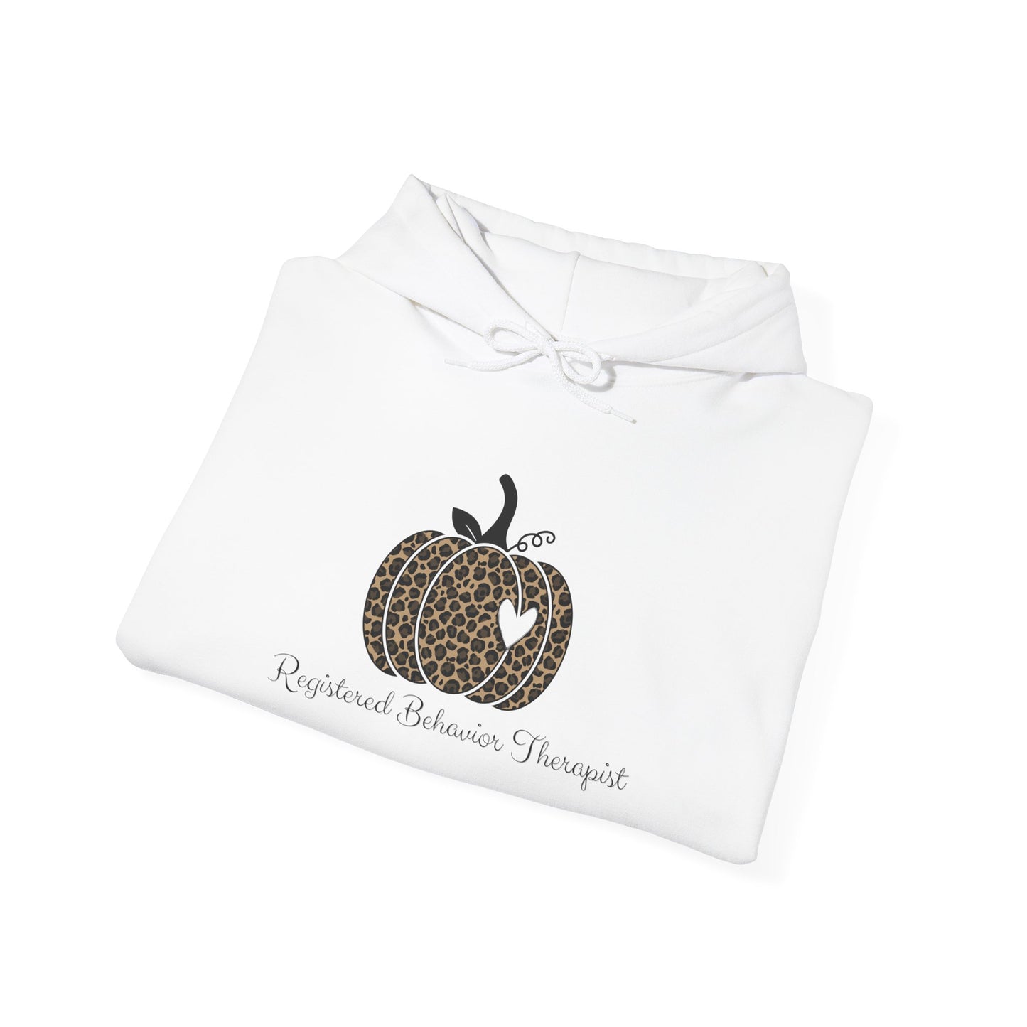 Registered Behavior Therapist Leopard Pumpkin Hoodie — Neutral Autumn Farmhouse Sweatshirt
