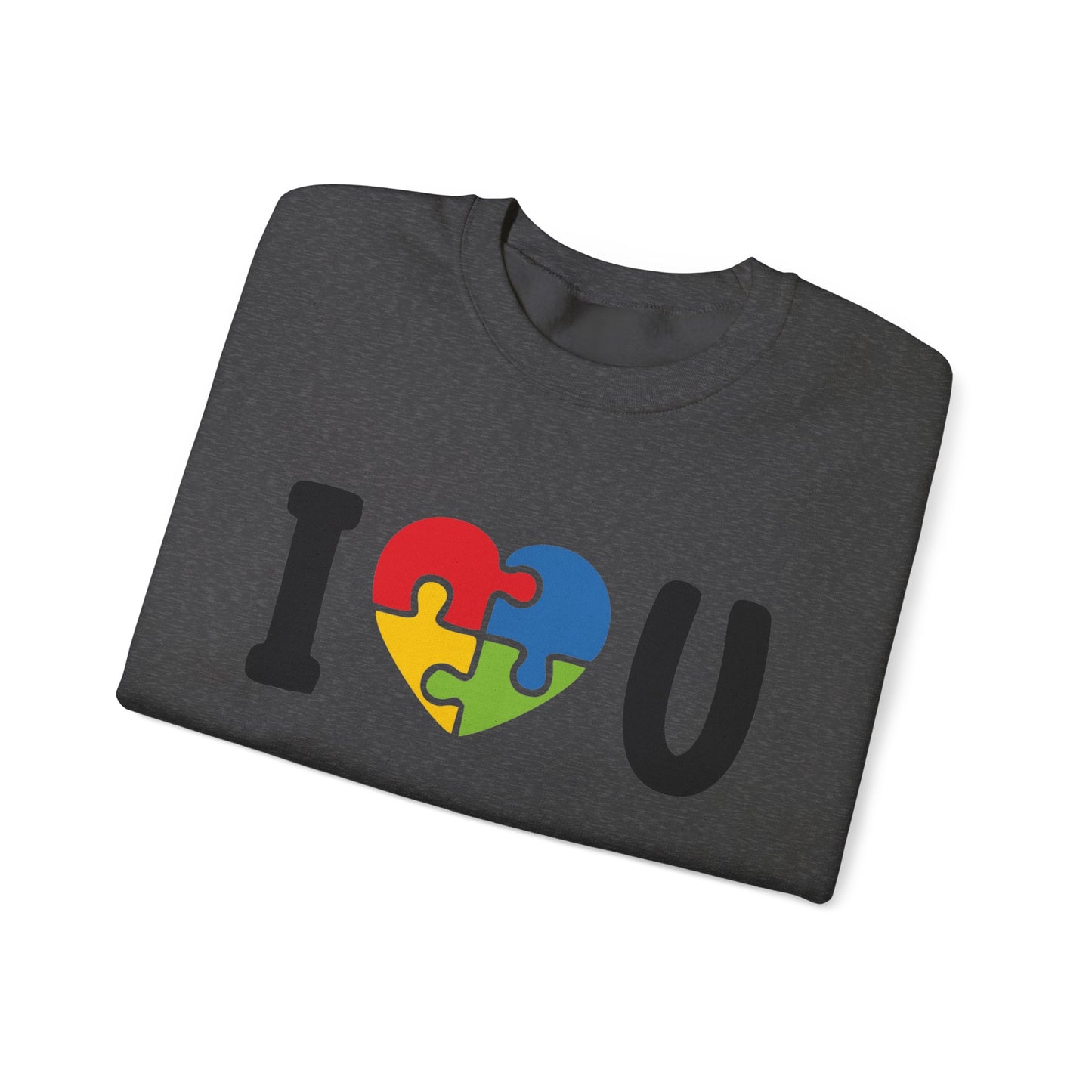 I Love You Heart Puzzle Crewneck Sweatshirt