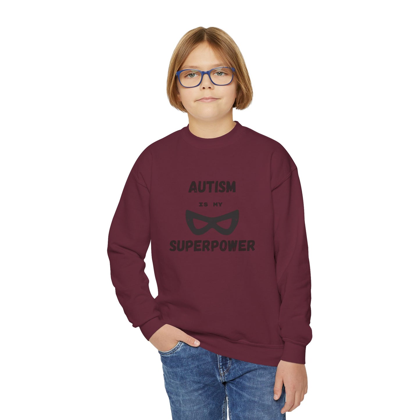 Autism Superpower Youth Crewneck Sweatshirt