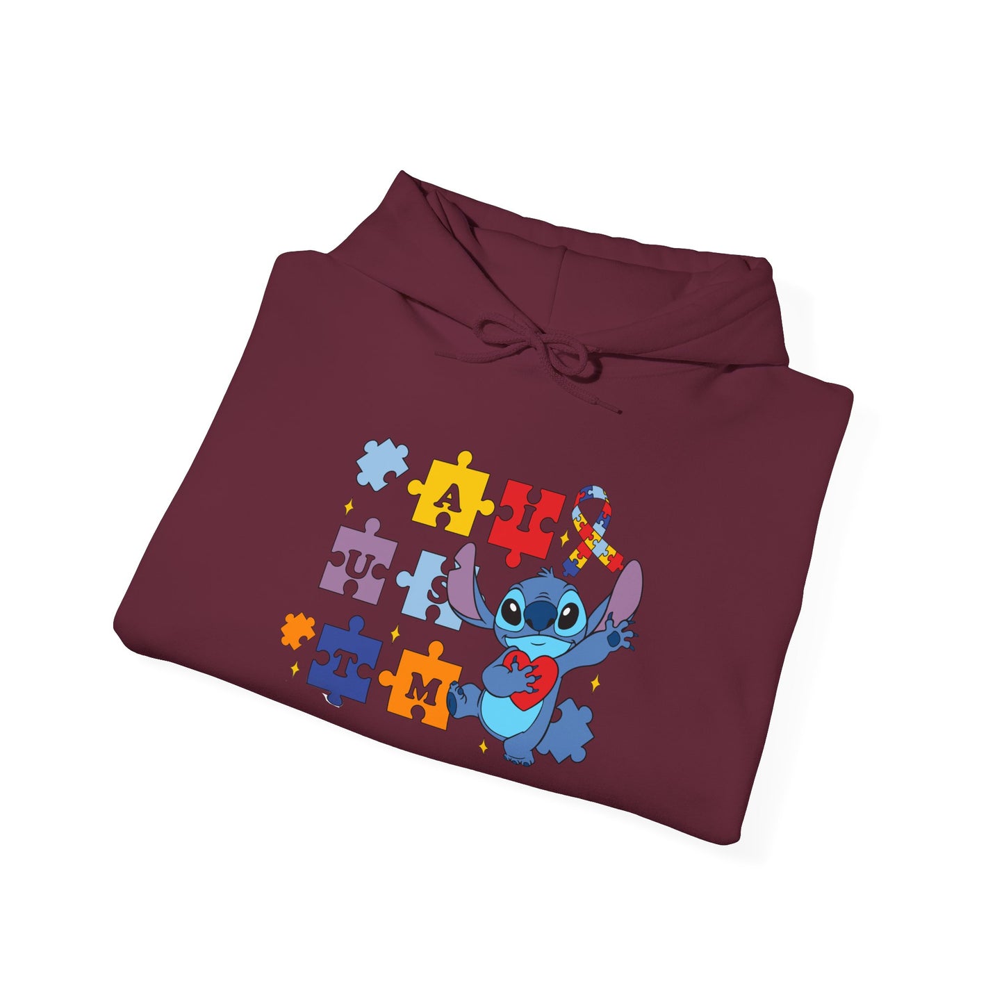 Autism Awareness Hoodie — Puzzle Heart Ribbon Design