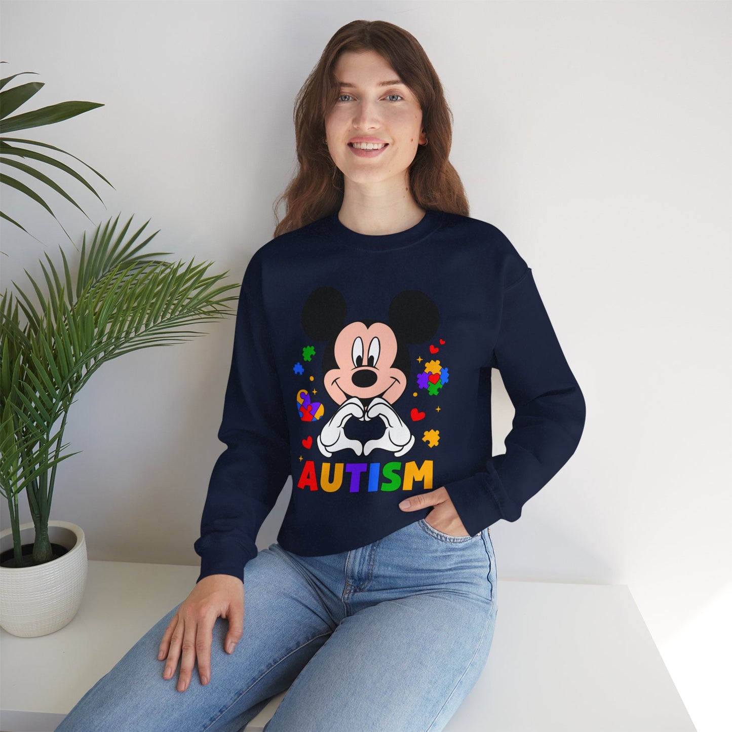 Autism Awareness Cartoon Crewneck Sweatshirt